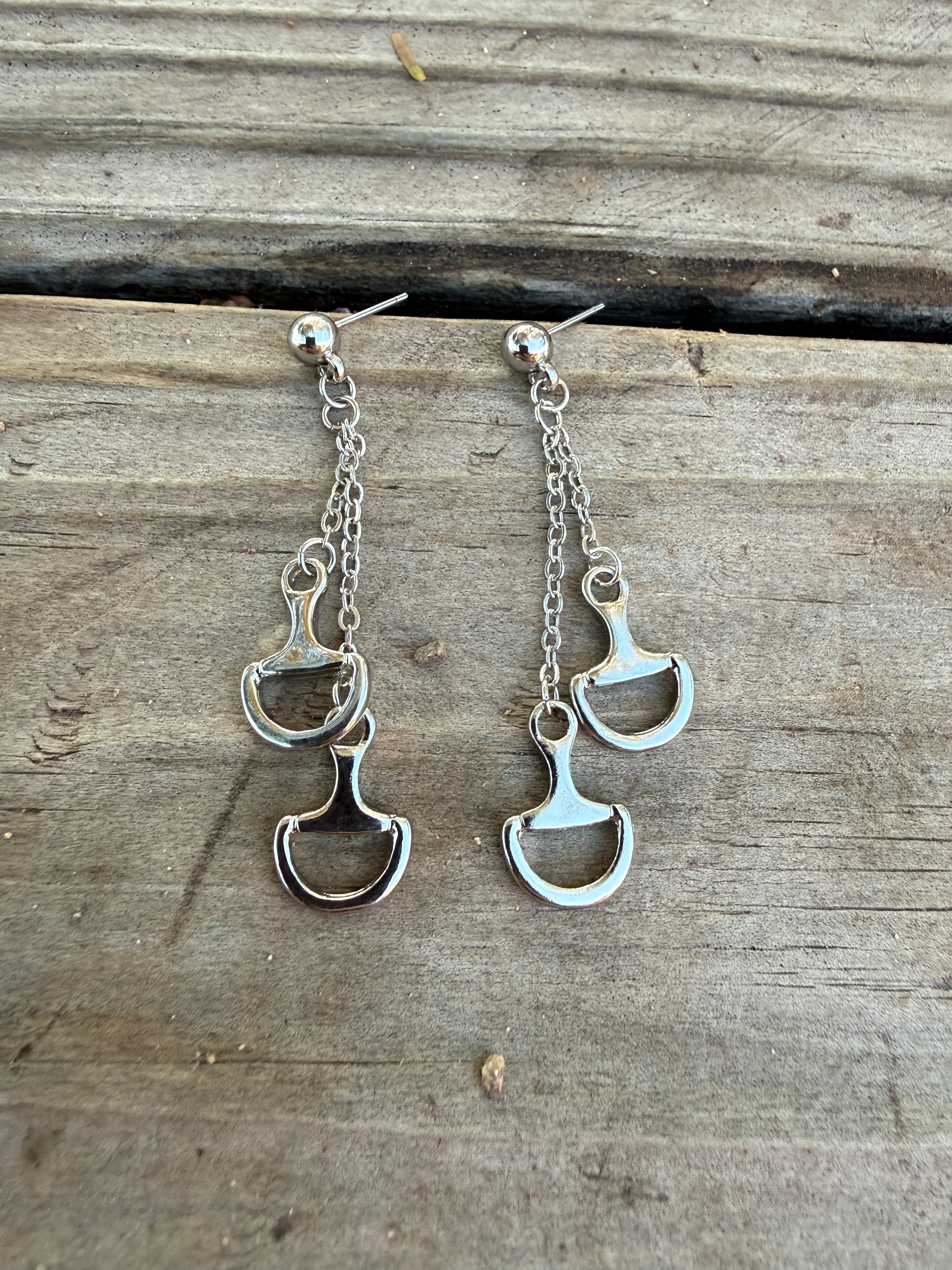 “The Golden Collection” Handmade Silver Plated Horse Bit Earring