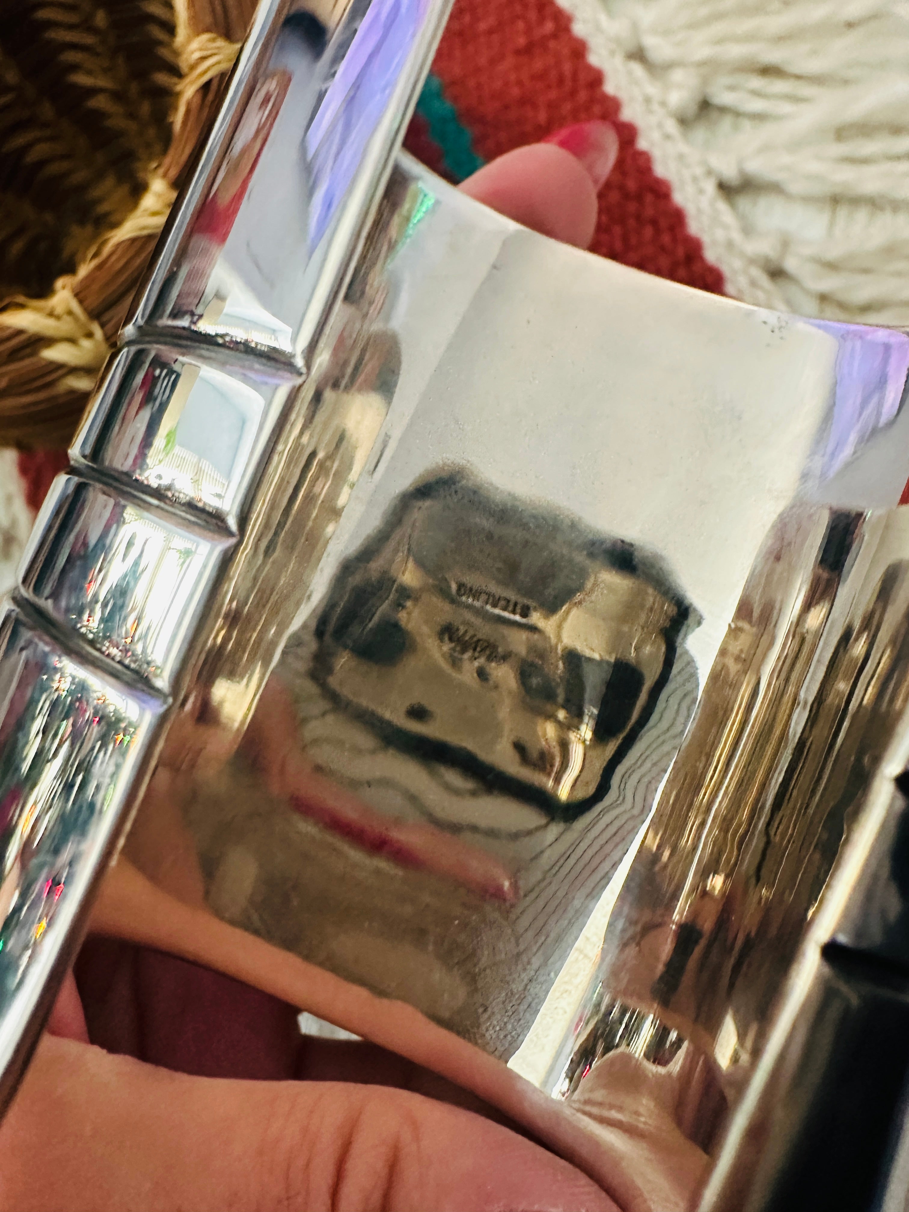 Handcrafted Sterling Silver & Ribbon Turquoise Cuff Bracelet by Ed Smith