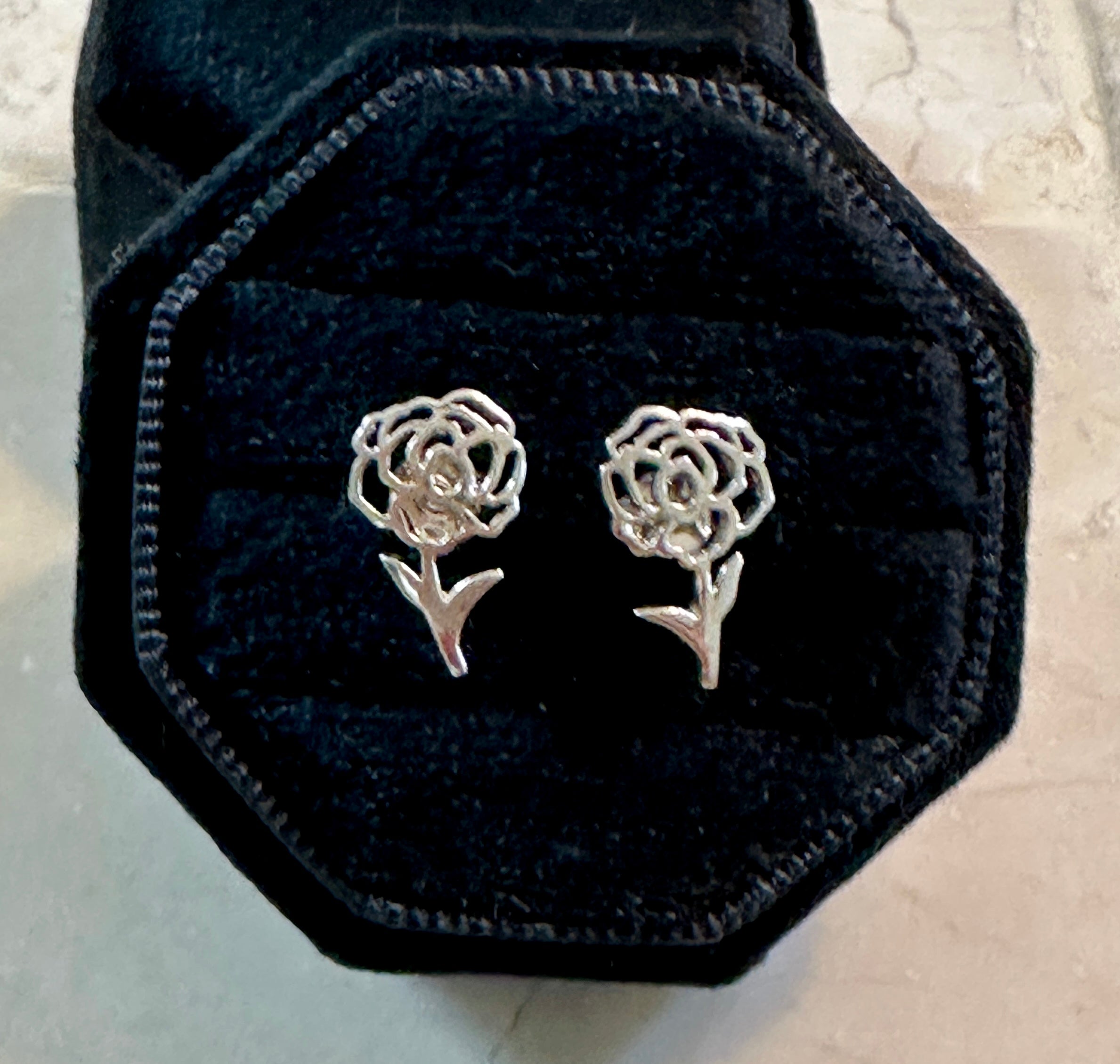 Sterling Silver Birthday Flower Stud Earrings September