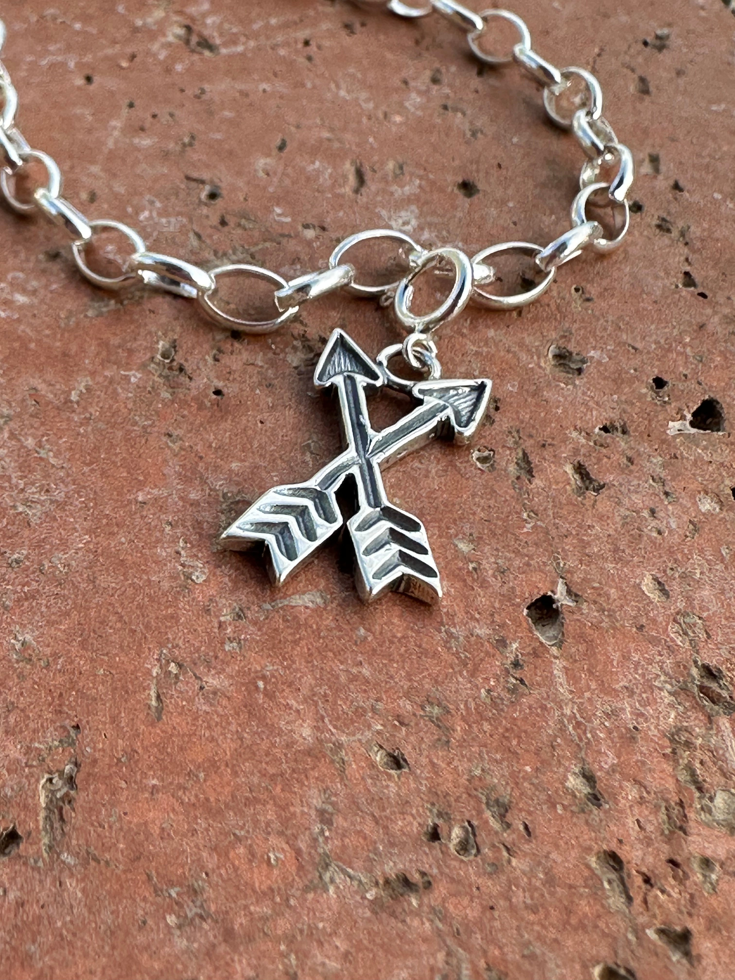 Sterling Silver Double Arrow  Charm