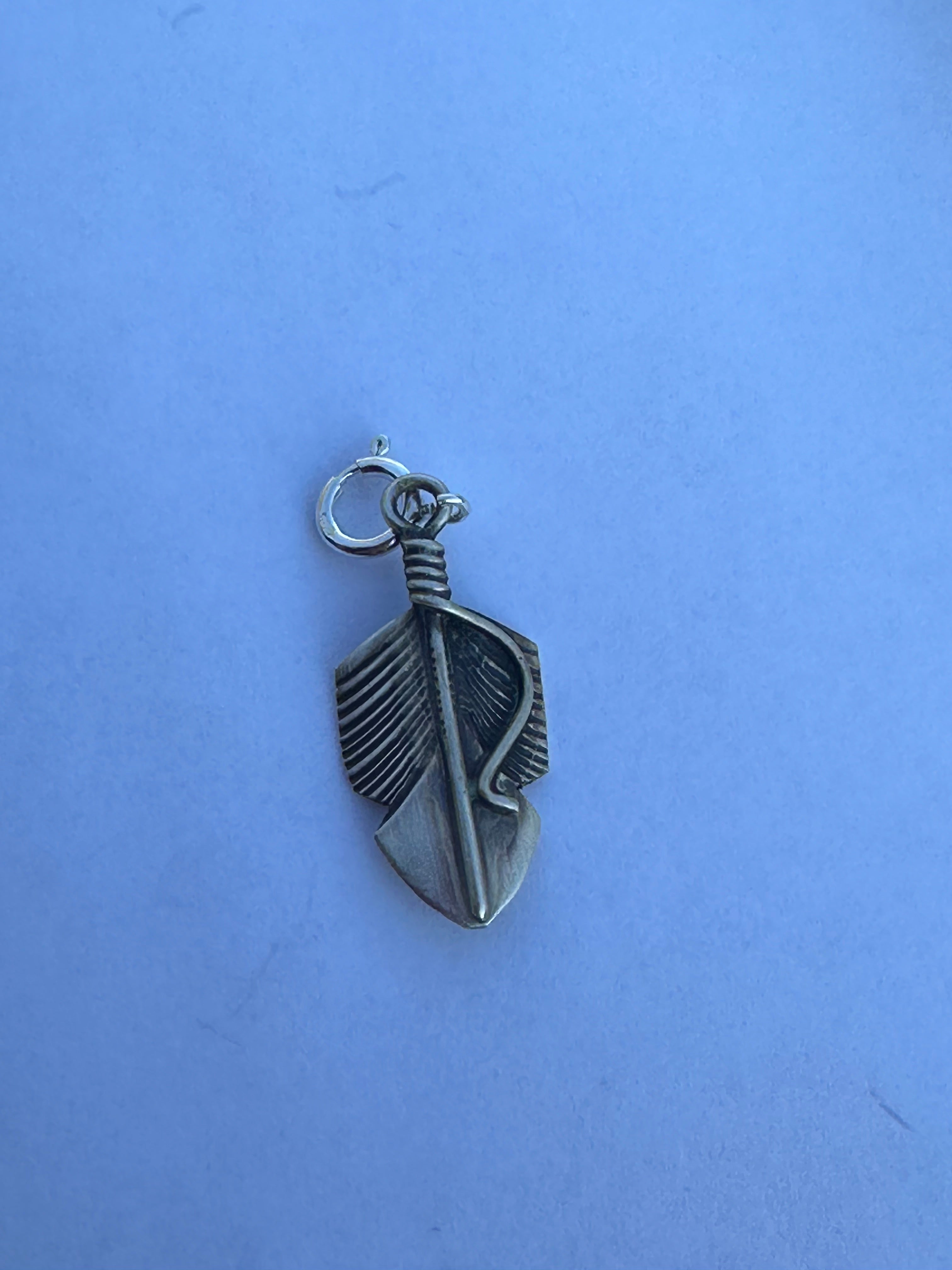 Navajo Crafted Sterling Silver Feather Charm