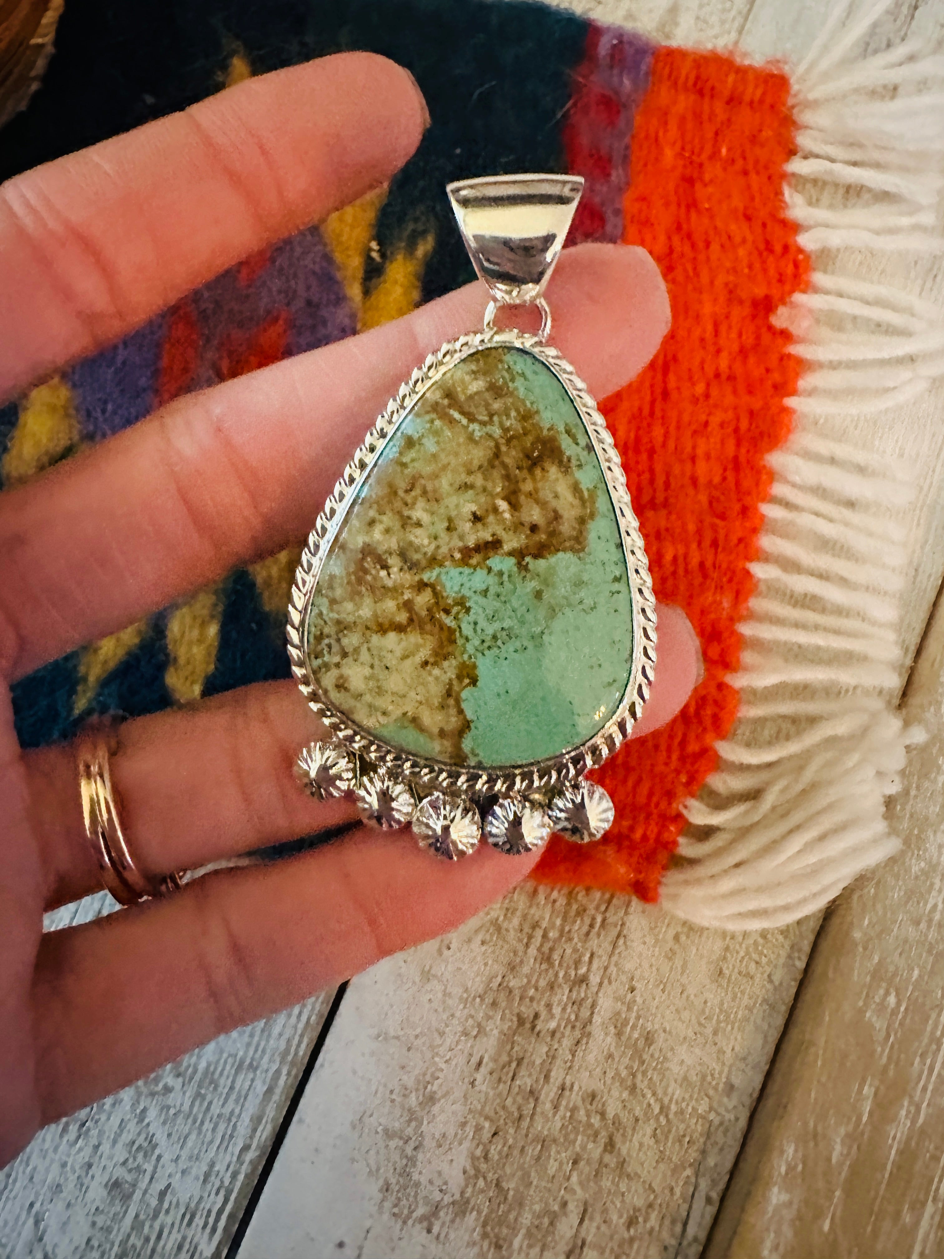 Navajo Royston Turquoise & Sterling Silver Pendant