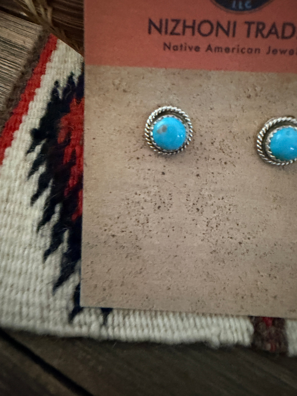 Handcrafted Sterling Silver & Turquoise Stud Earrings