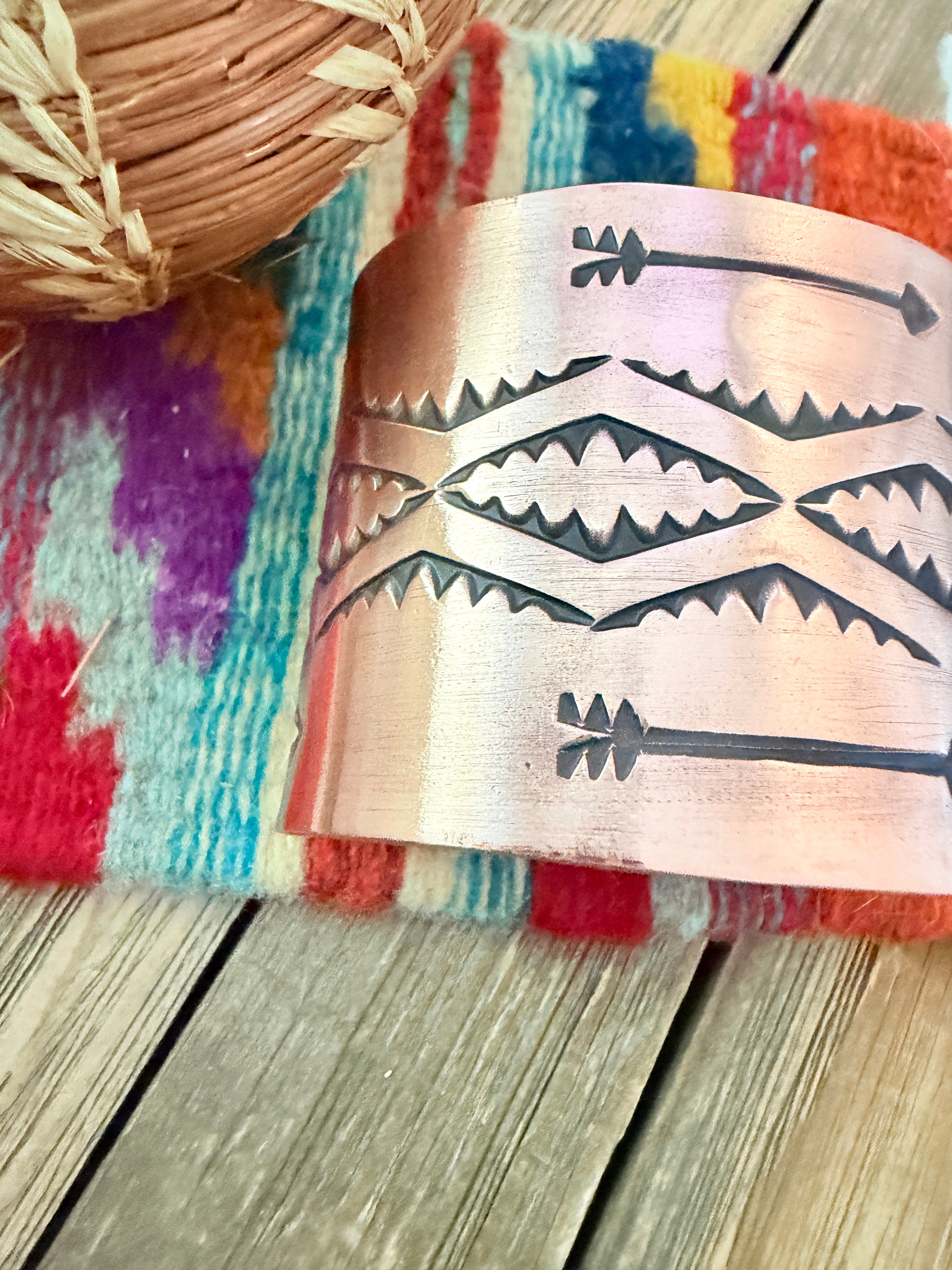 Handcrafted Copper Cuff Bracelet by Elvira Bill