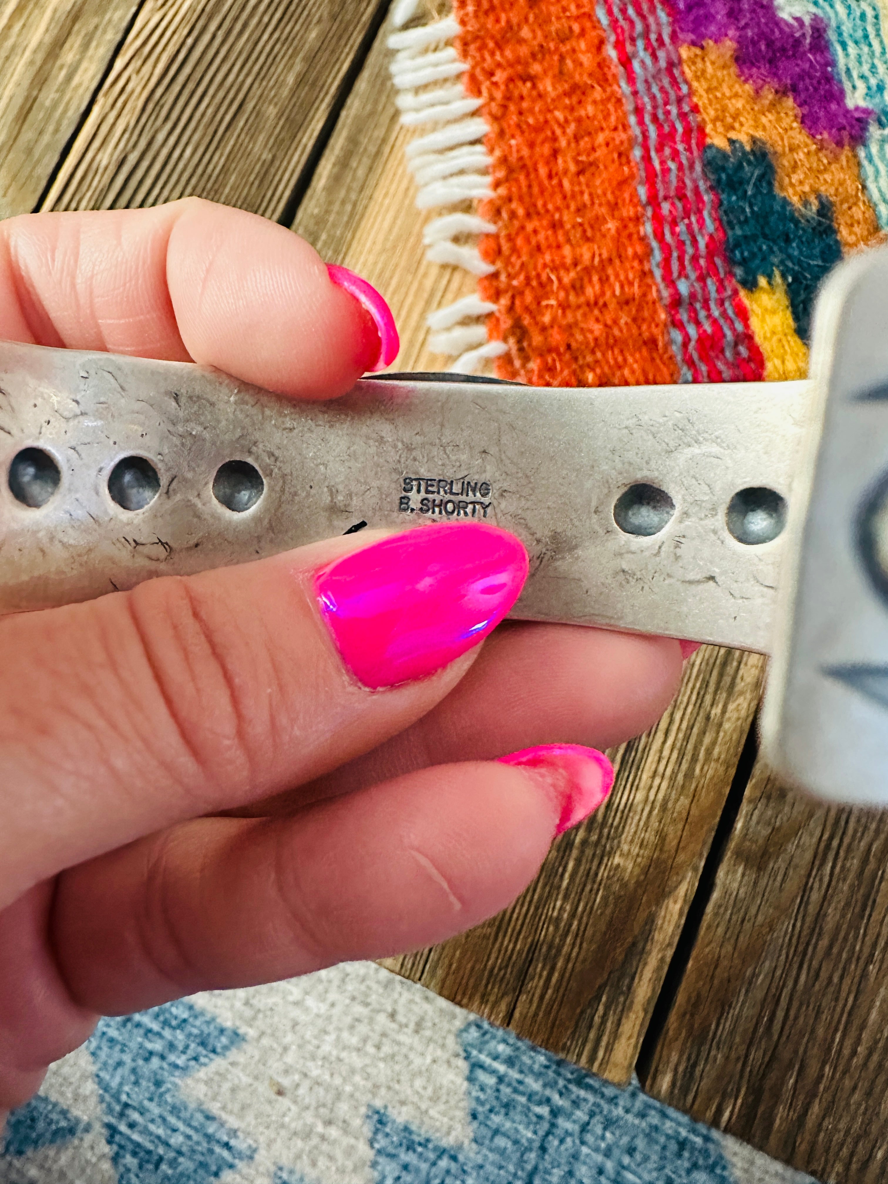 Handcrafted Royston Turquoise & Sterling Silver Cuff Bracelet by Benson Shorty