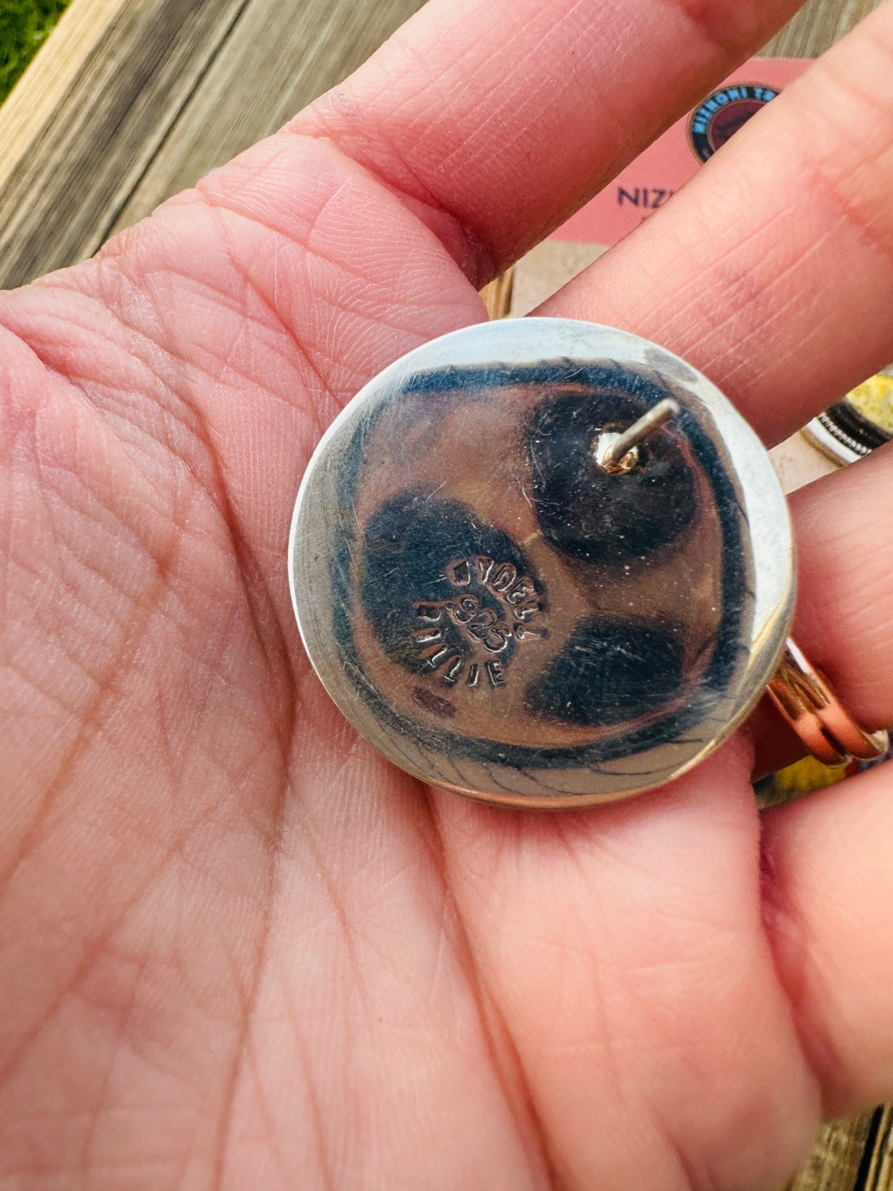 Handcrafted Bumblebee & Sterling Silver Post Earrings by Wydell Billie