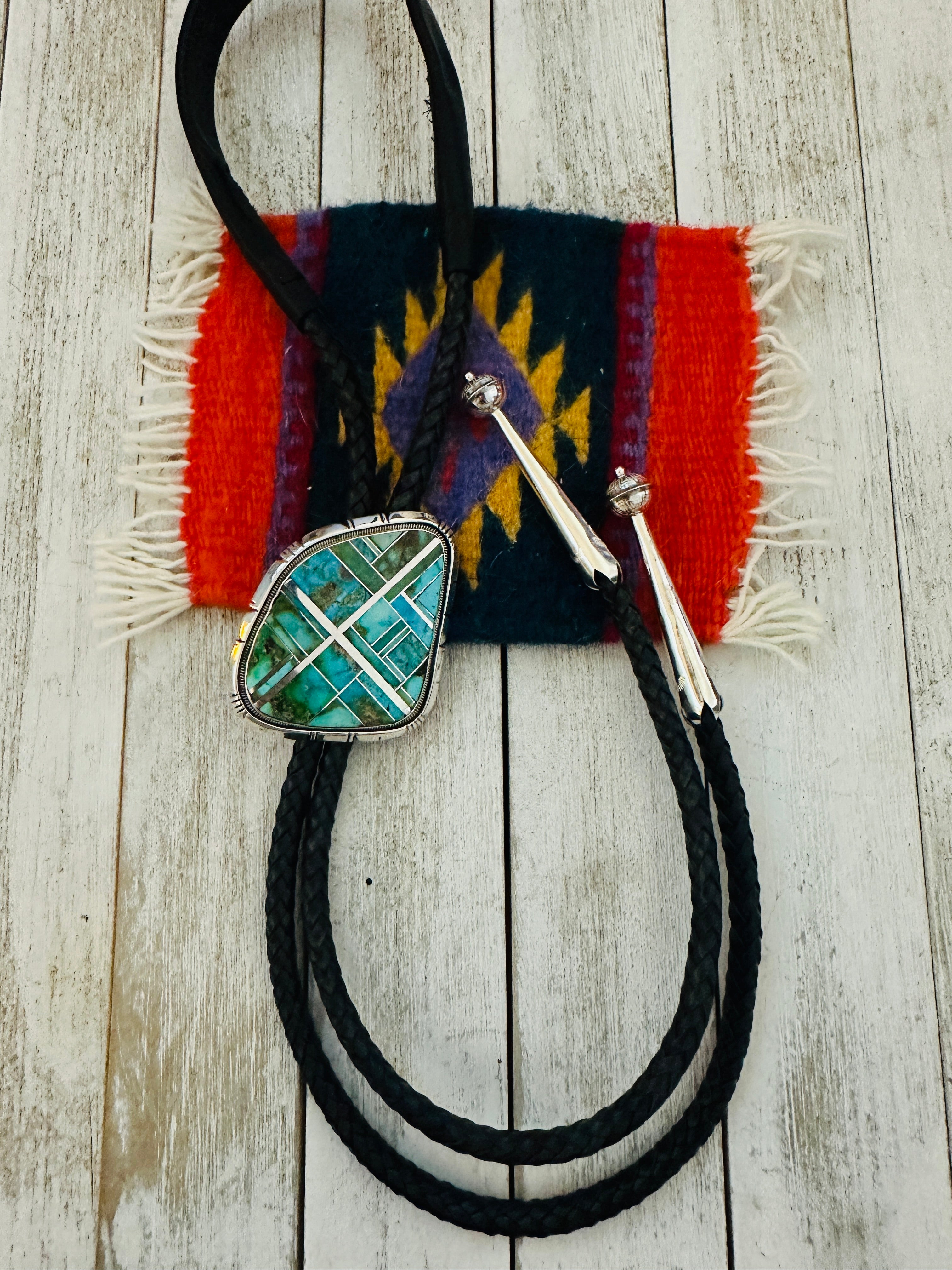 Navajo Sterling Silver & Sonoran Mountain Turquoise Bolo Tie