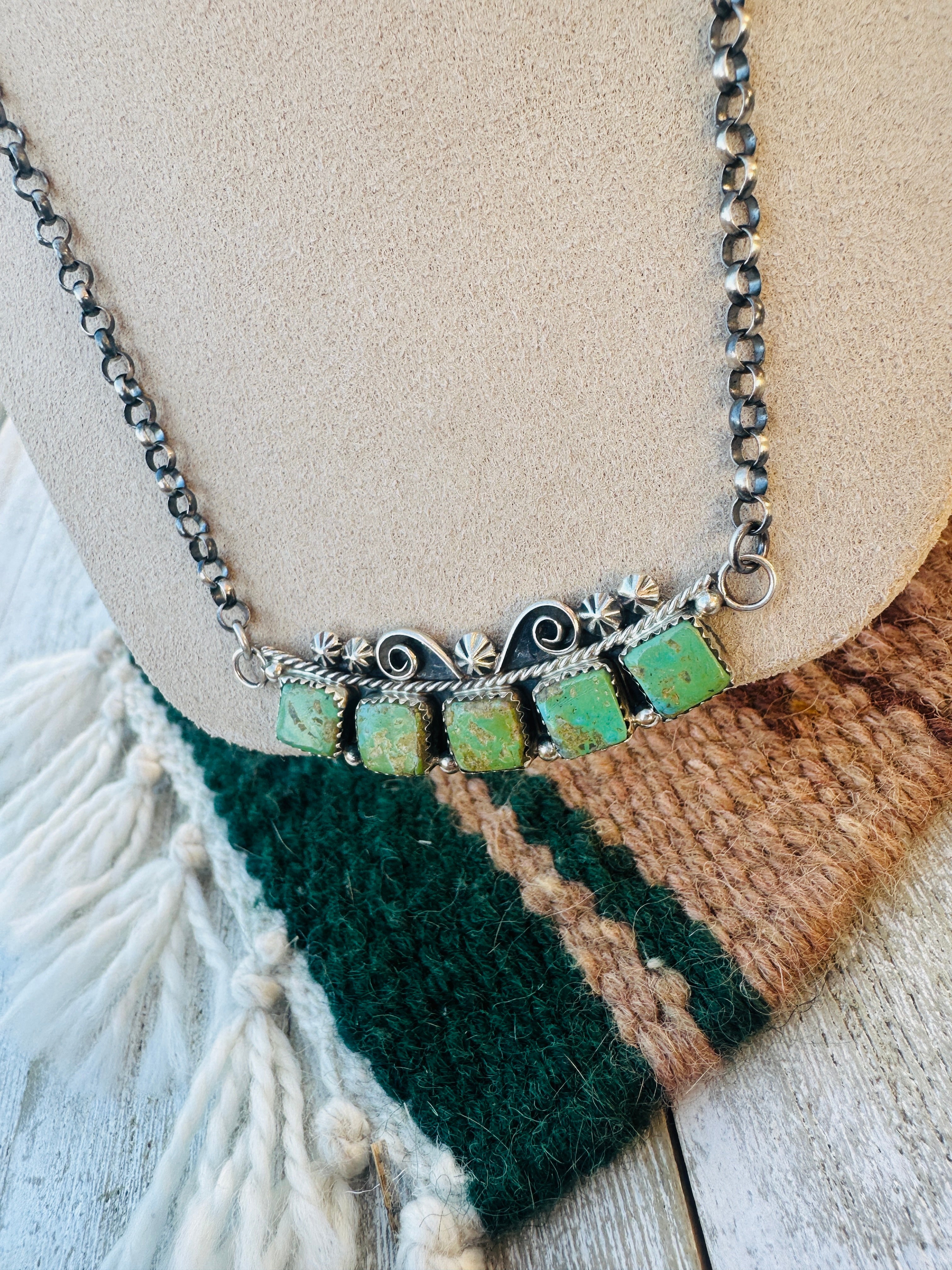 Handcrafted Turquoise & Sterling Silver Necklace by Jacqueline Silver