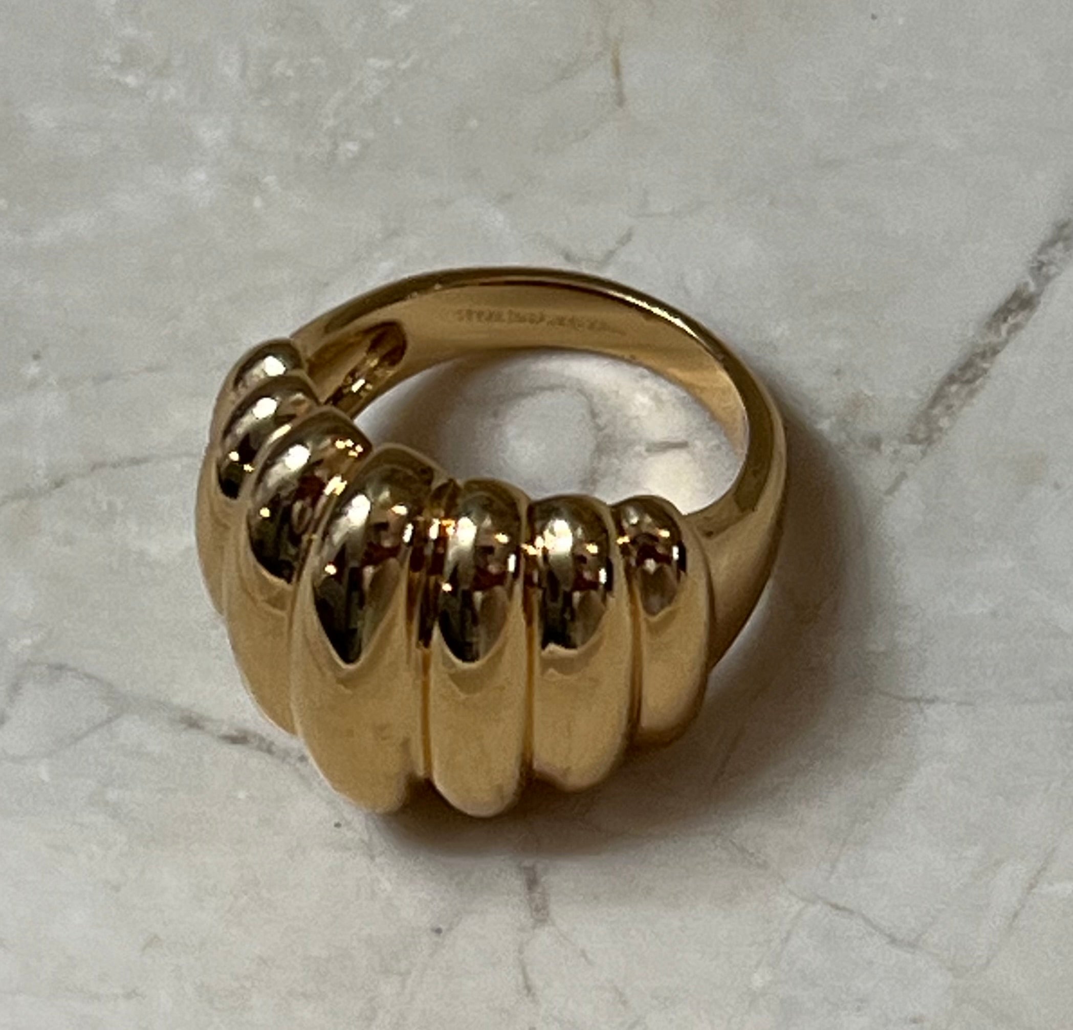 Bubble Dome Statement Ring 14k Gold Plated Size 9