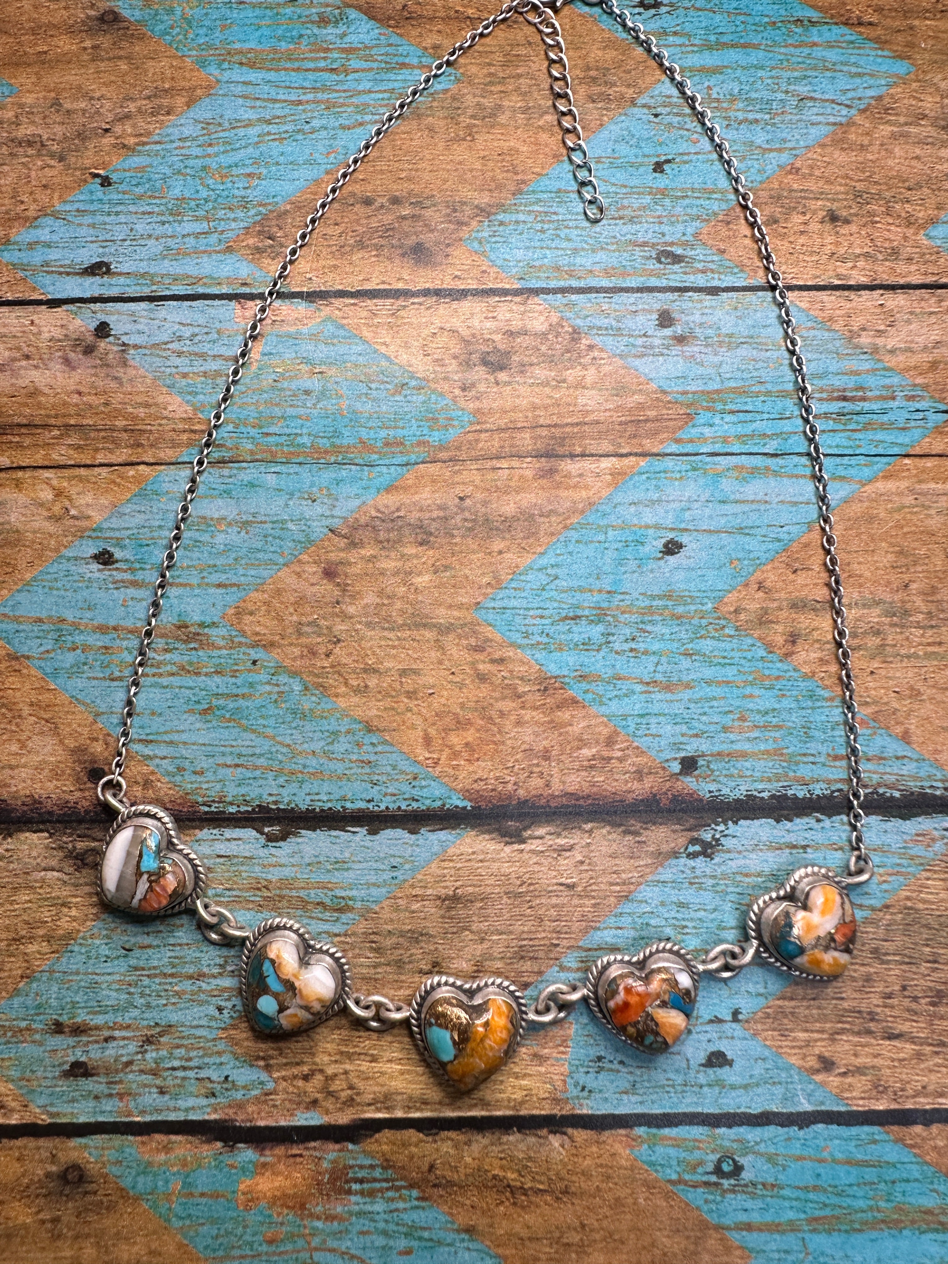 Handmade Sterling Silver & Spice Heart Necklace