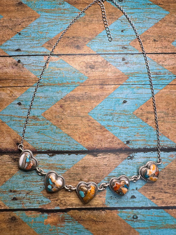 Handmade Sterling Silver & Spice Heart Necklace