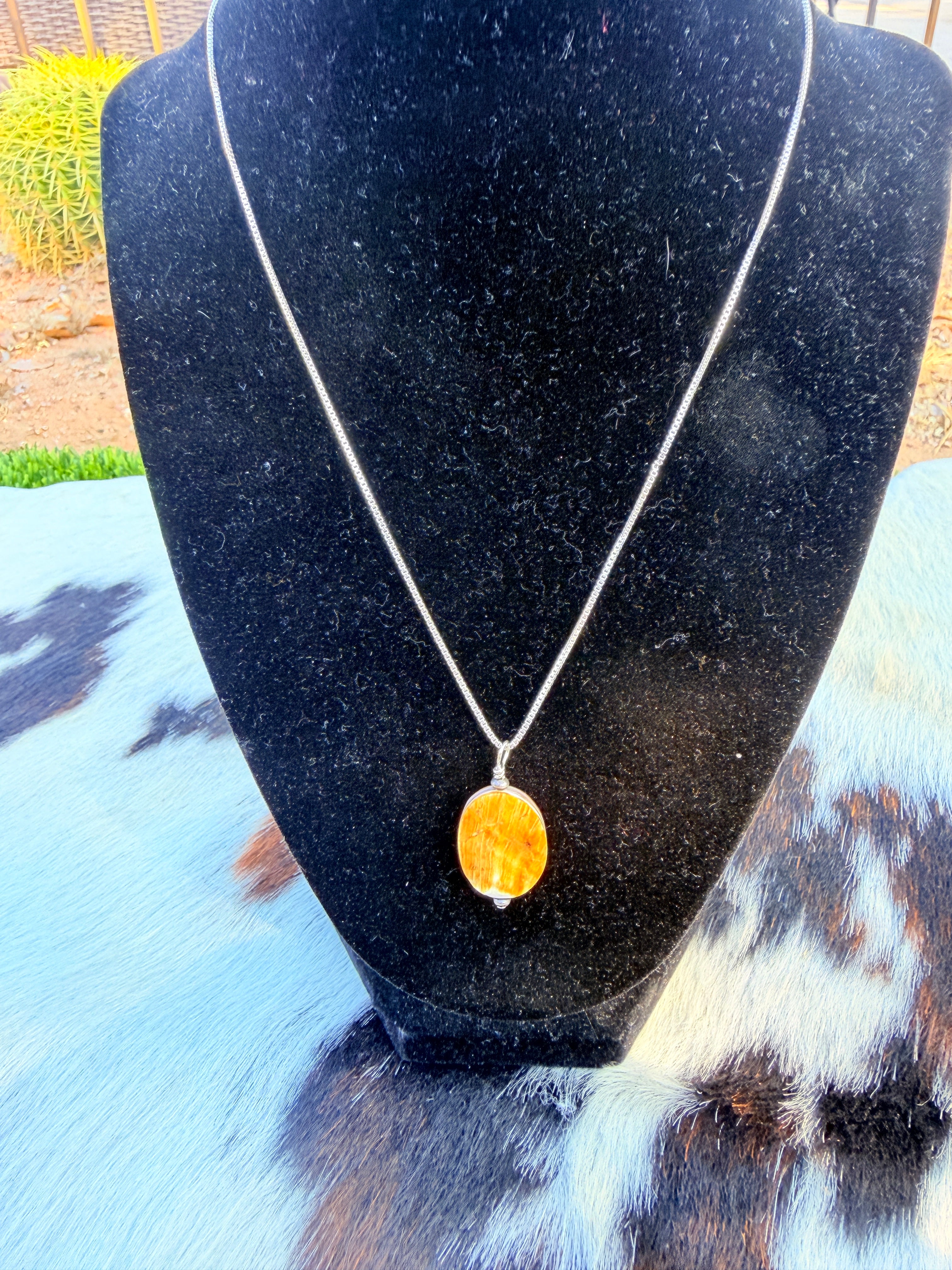 Handcrafted Spiny Oyster & Sterling Silver Necklace