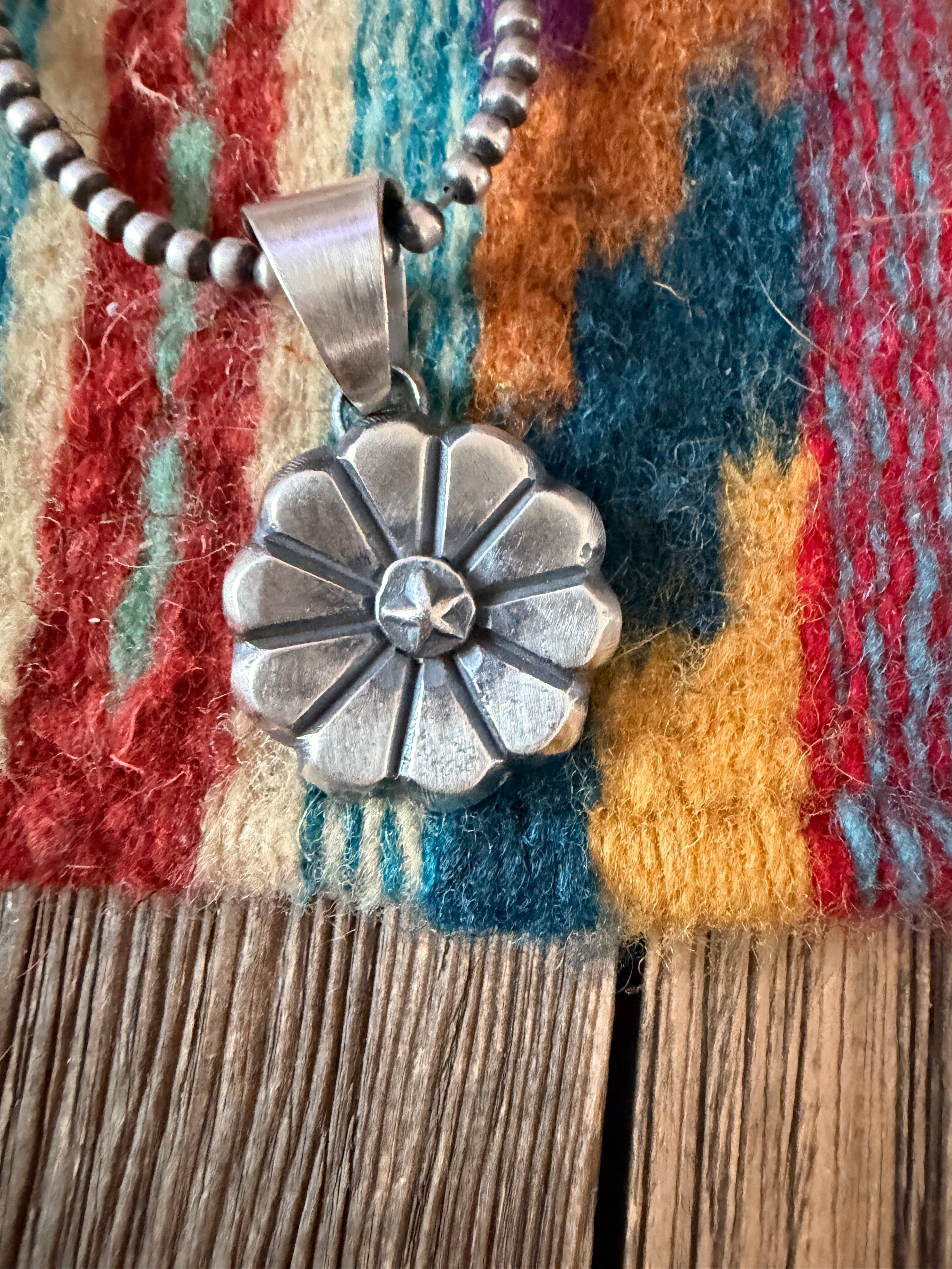 Handcrafted Sterling Silver Flower Pendant by Chimney Butte
