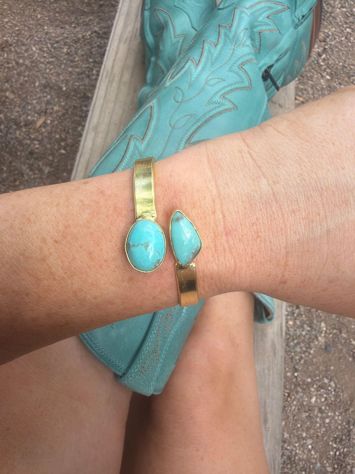 “The Golden Collection” Painted Desert Handmade Sierra Bella Gold Plated Adjustable Bracelet Cuff STYLE 8