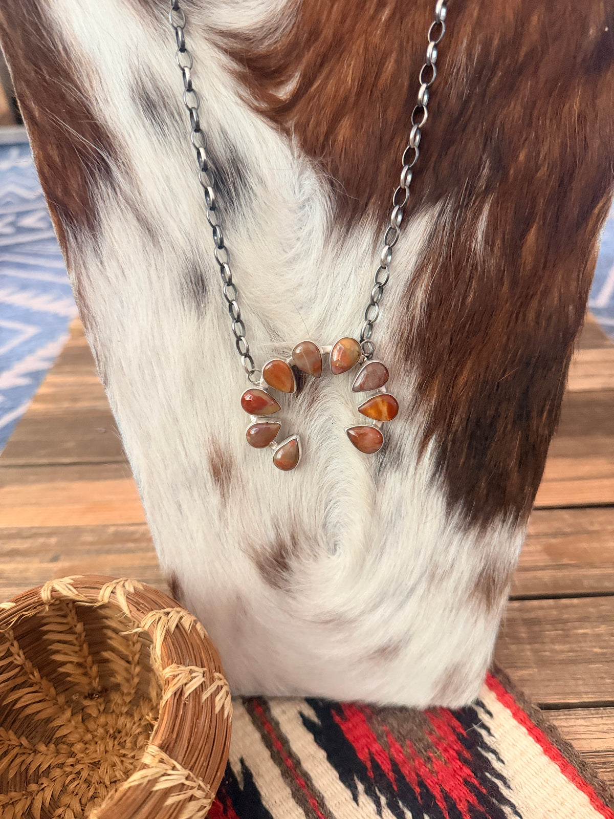 Handcrafted Chalcedony & Sterling Silver Naja Necklace