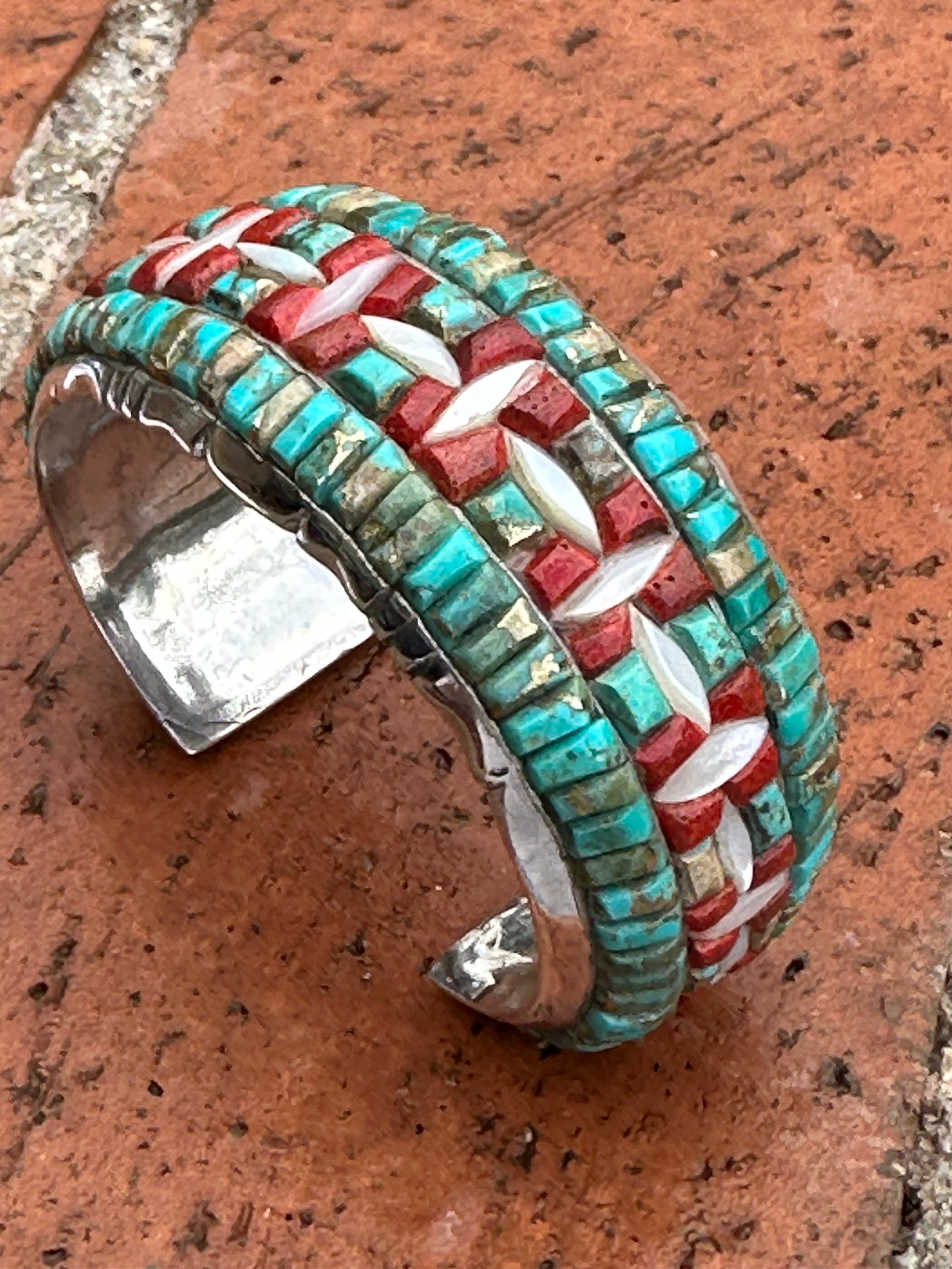 Lovely Multicolor Inlay Bracelet store Cuff | Sterling Silver Inlay Stone Cuff | Dainty Bracelet | Southwestern Jewelry | Inlay Southwest Bracelet