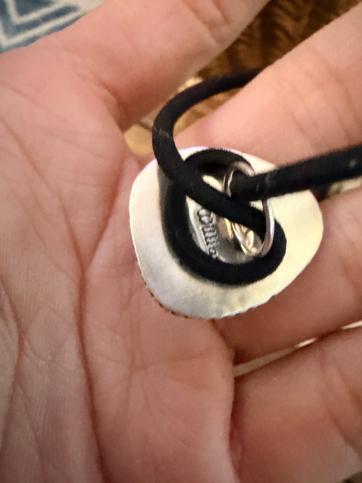 Handcrafted Golden Hills Turquoise & Sterling Silver Hair Tie Charm