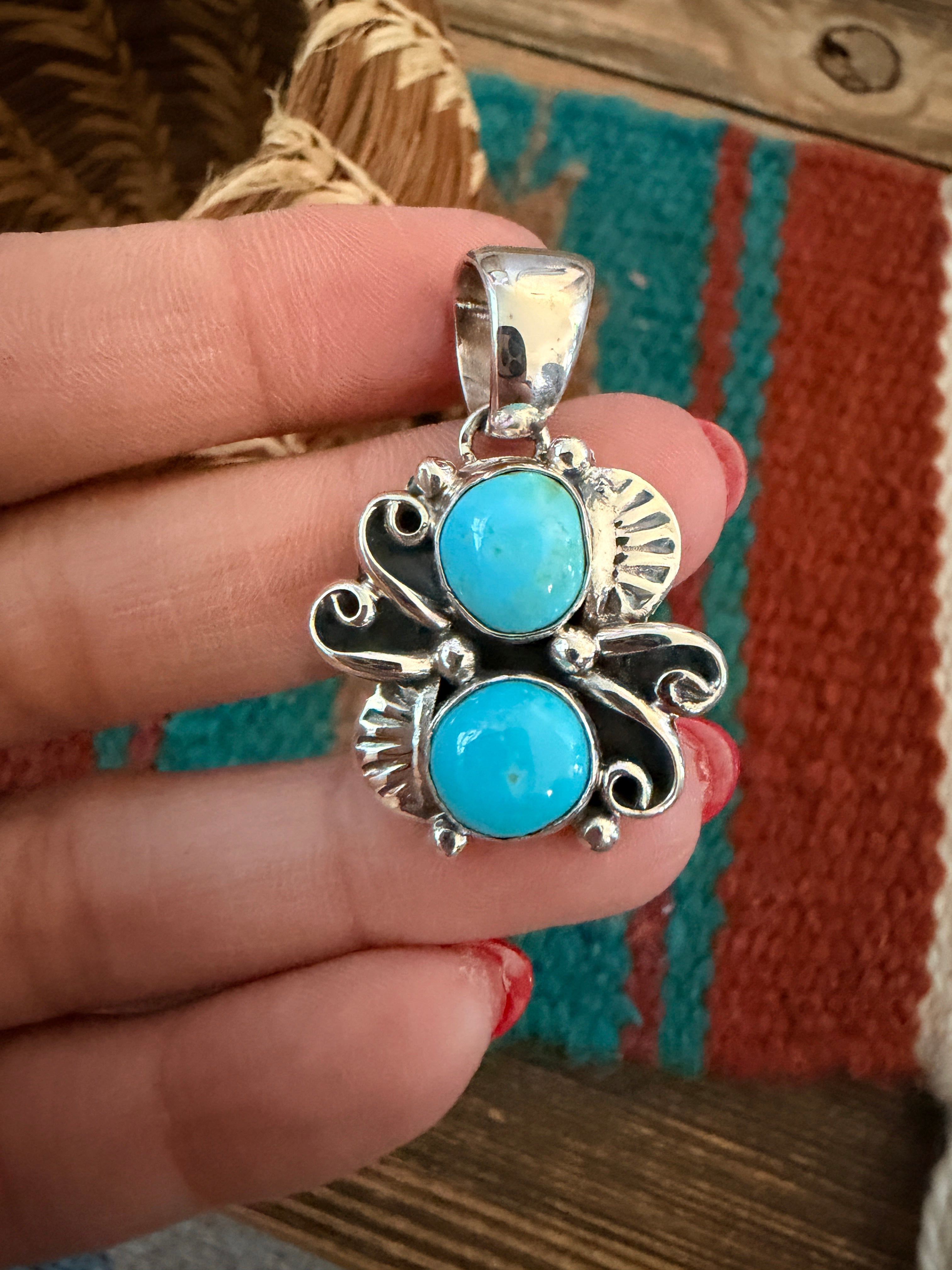 Handcrafted Sterling Silver & Turquoise Pendant