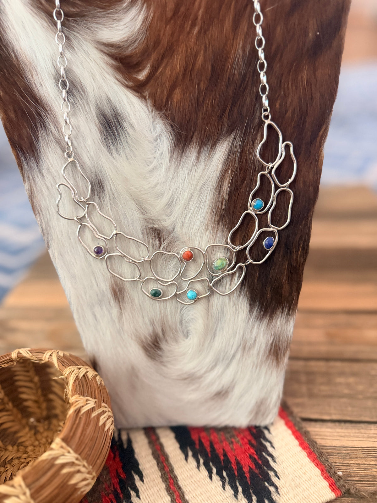 Handcrafted Multi Stone & Sterling Silver Necklace