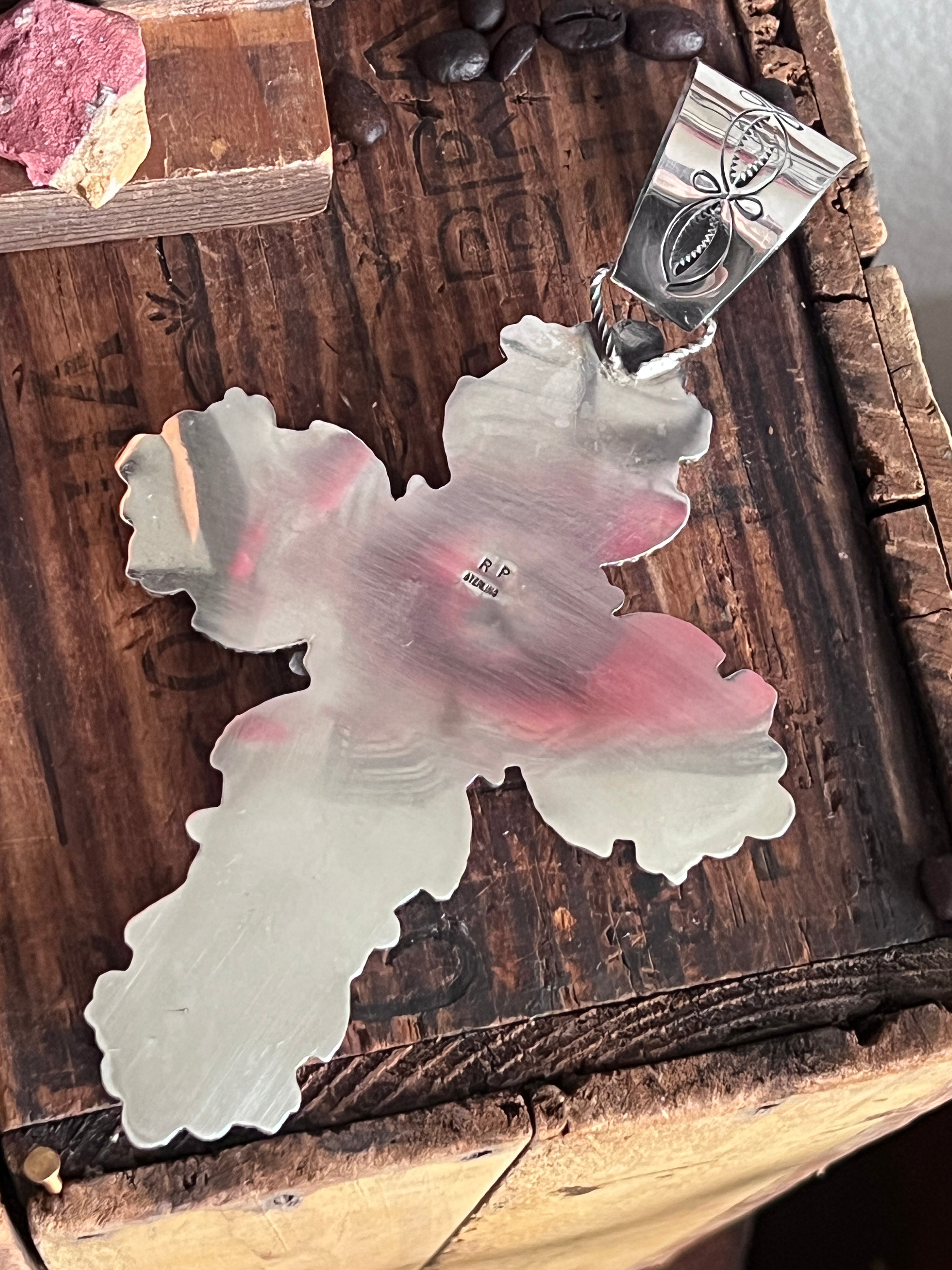 Epic Sterling Silver and Lapis Lazuli Cross Pendant by Rosella Paxson