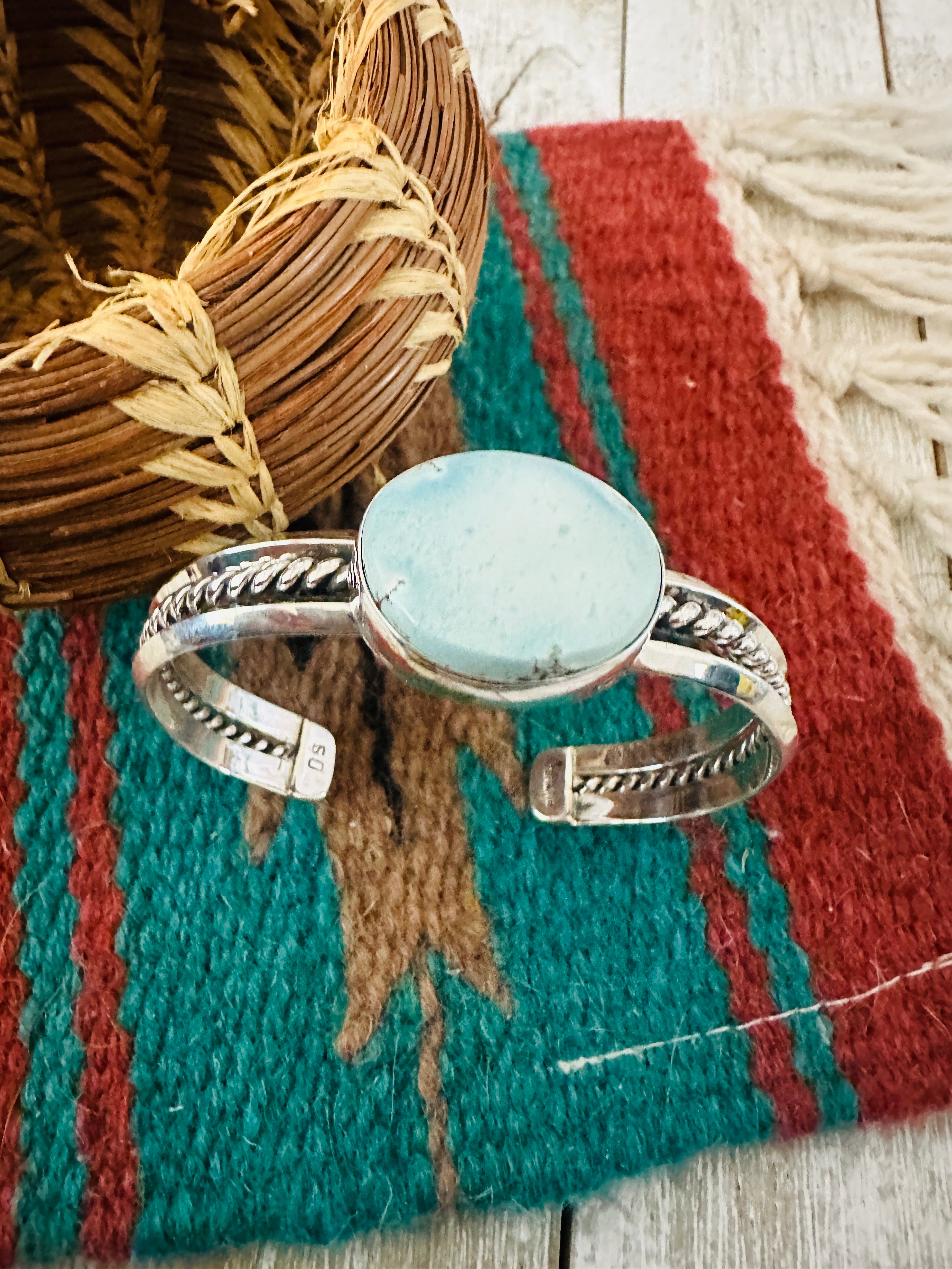 Handcrafted Sterling Silver & Golden Hills Turquoise Cuff Bracelet