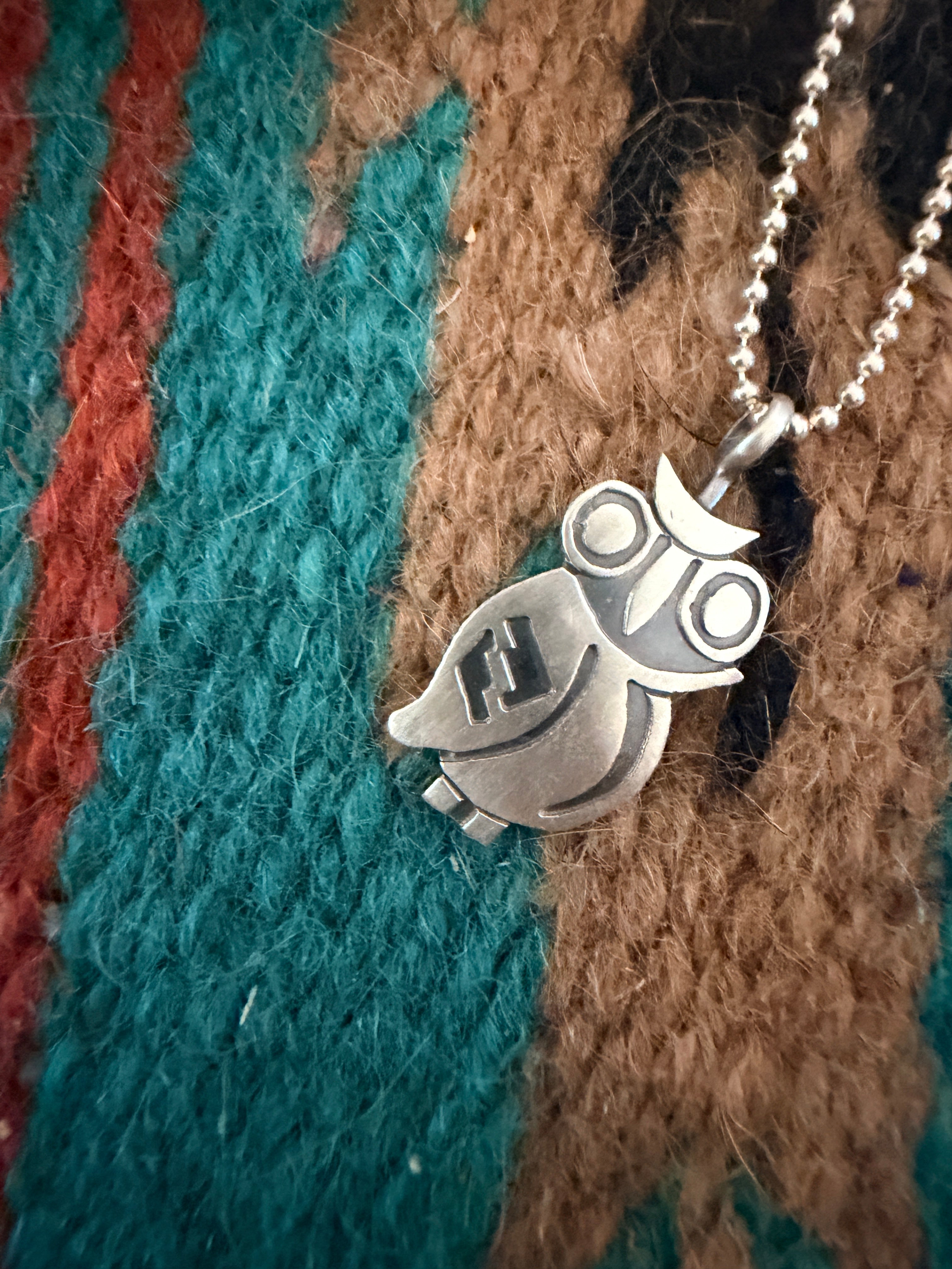 Handcrafted Sterling Silver Owl Pendant