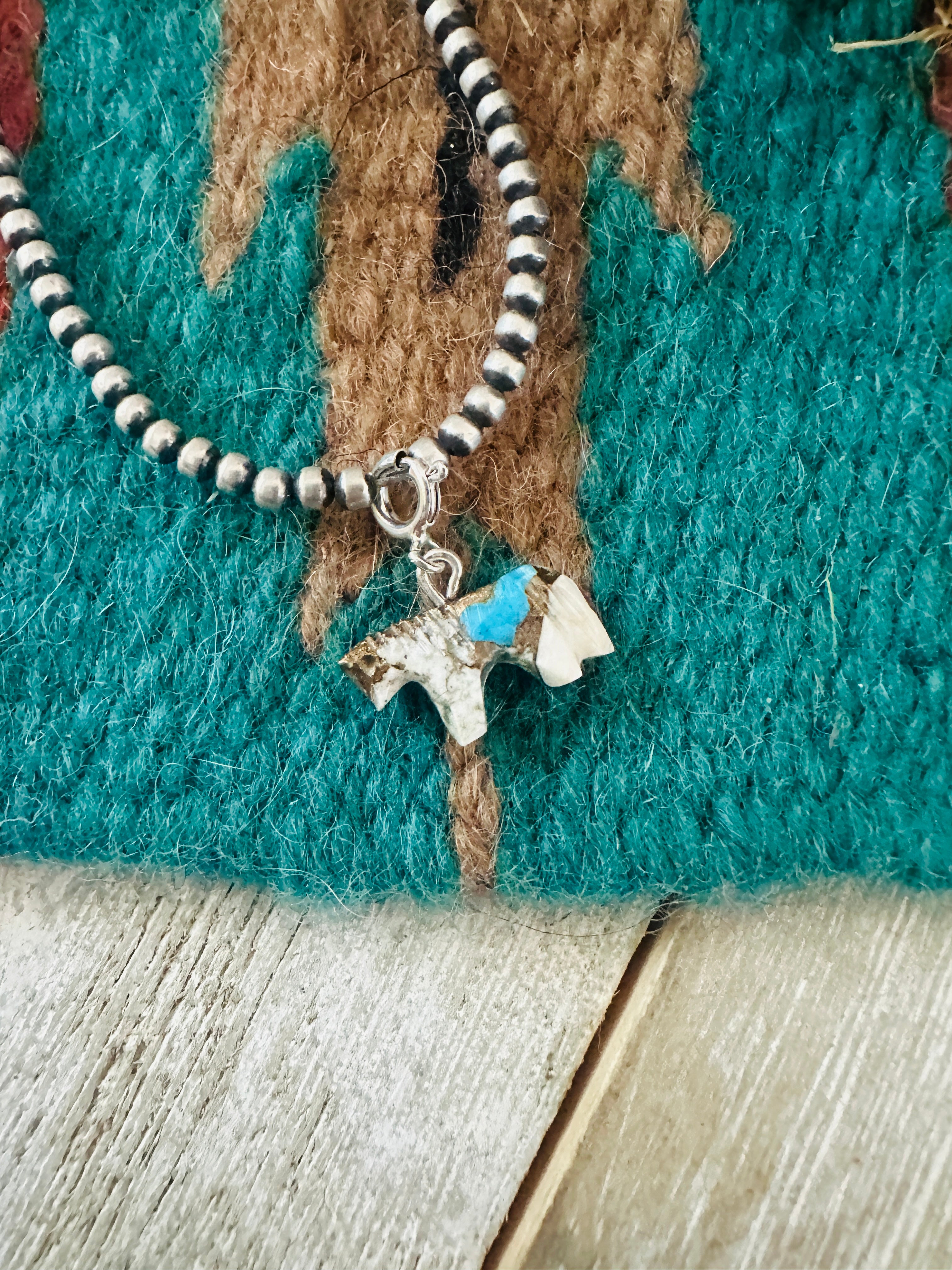 Handcrafted & Hand Carved Blue Mojave Horse Charm