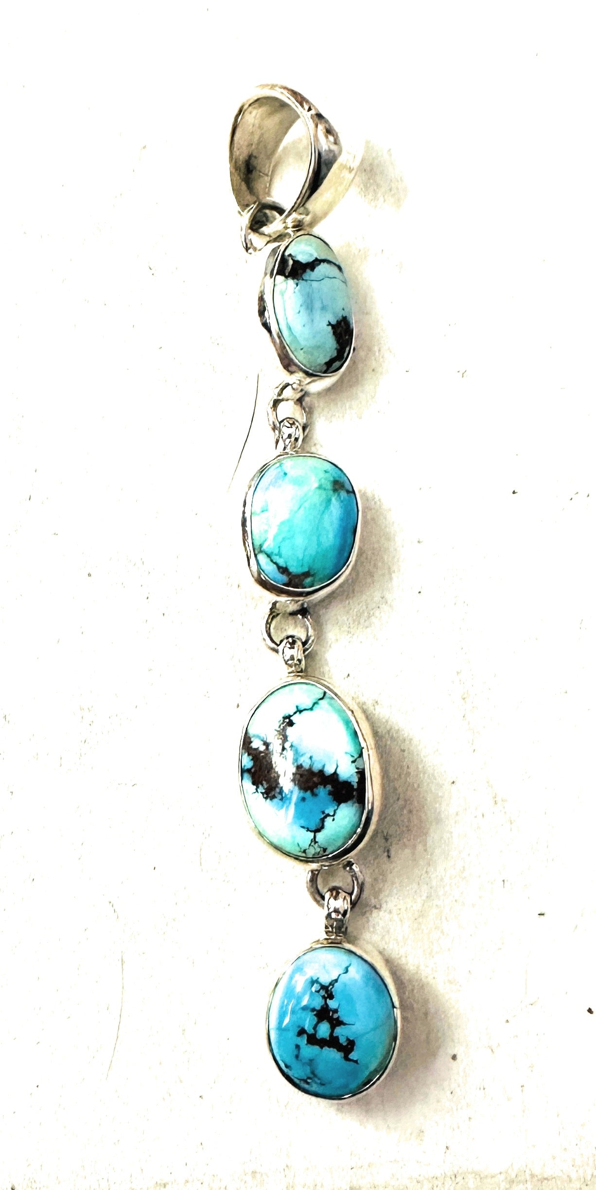 Navajo Golden Hills Turquoise & Sterling Silver Pendant