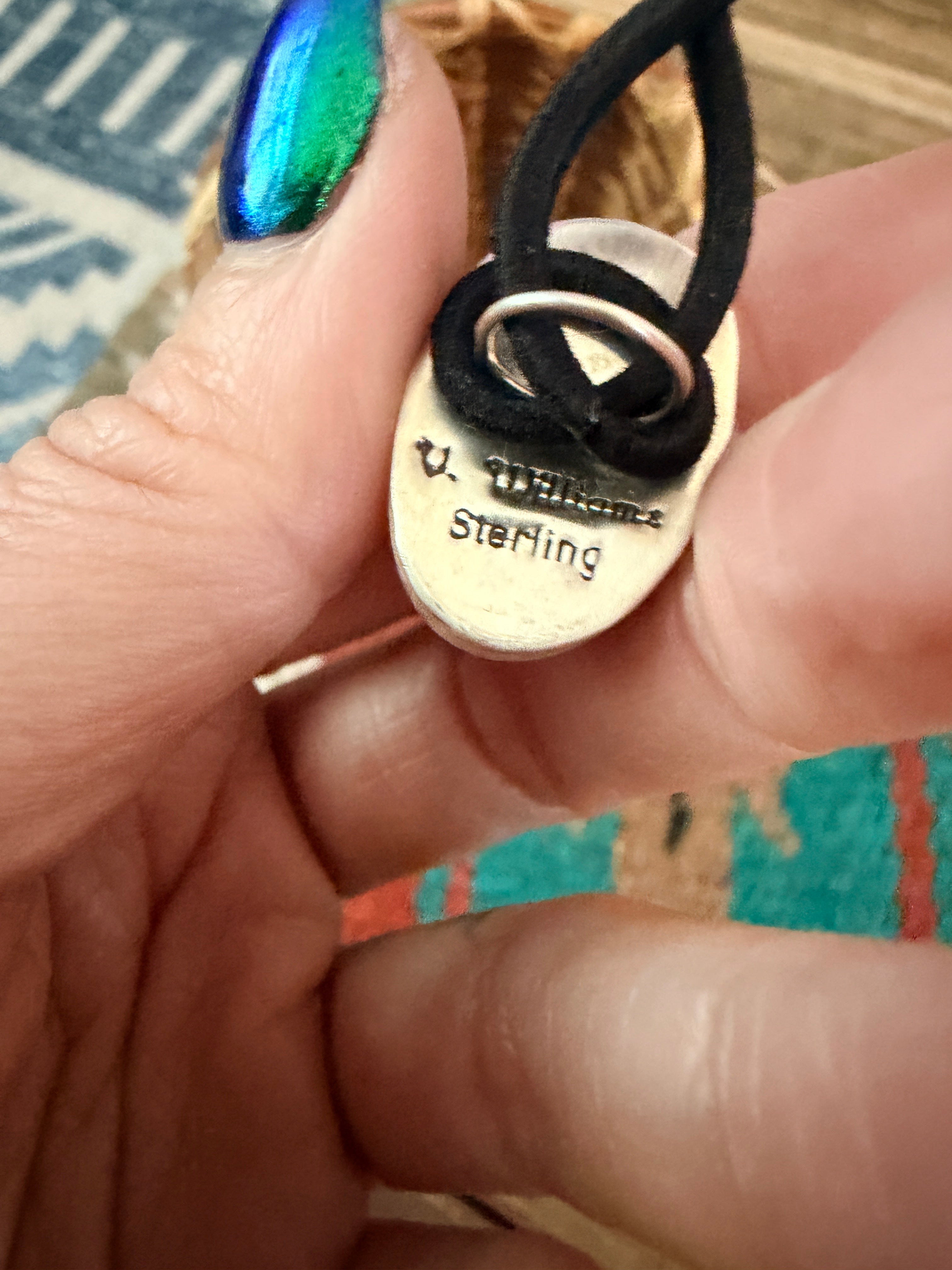 Handcrafted Turquoise & Sterling Silver Hair Tie Charm