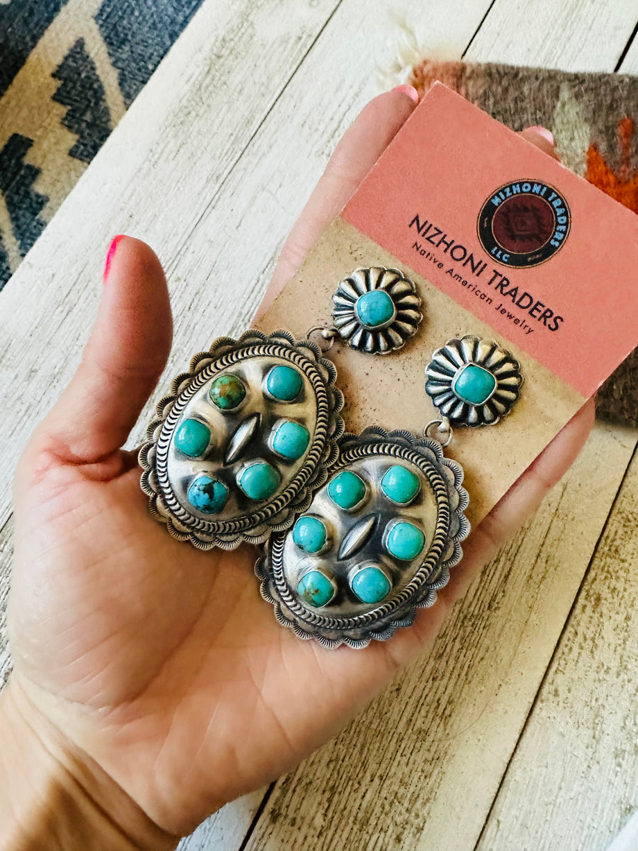 Turquoise on sale concho earrings