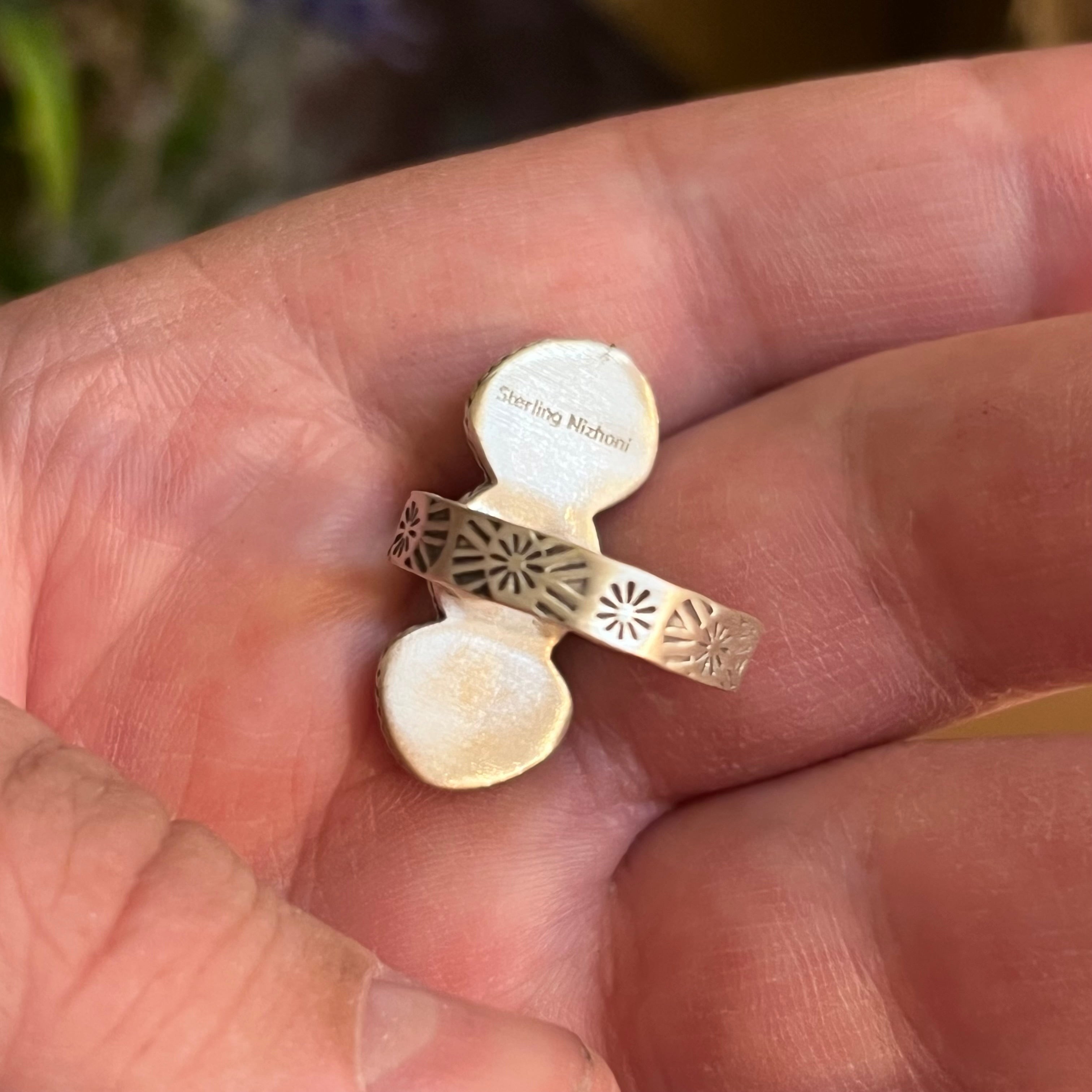 Handmade 3-Stone South Hill, Kingman, & Golden Hills Turquoise Sterling Silver Adjustable Ring