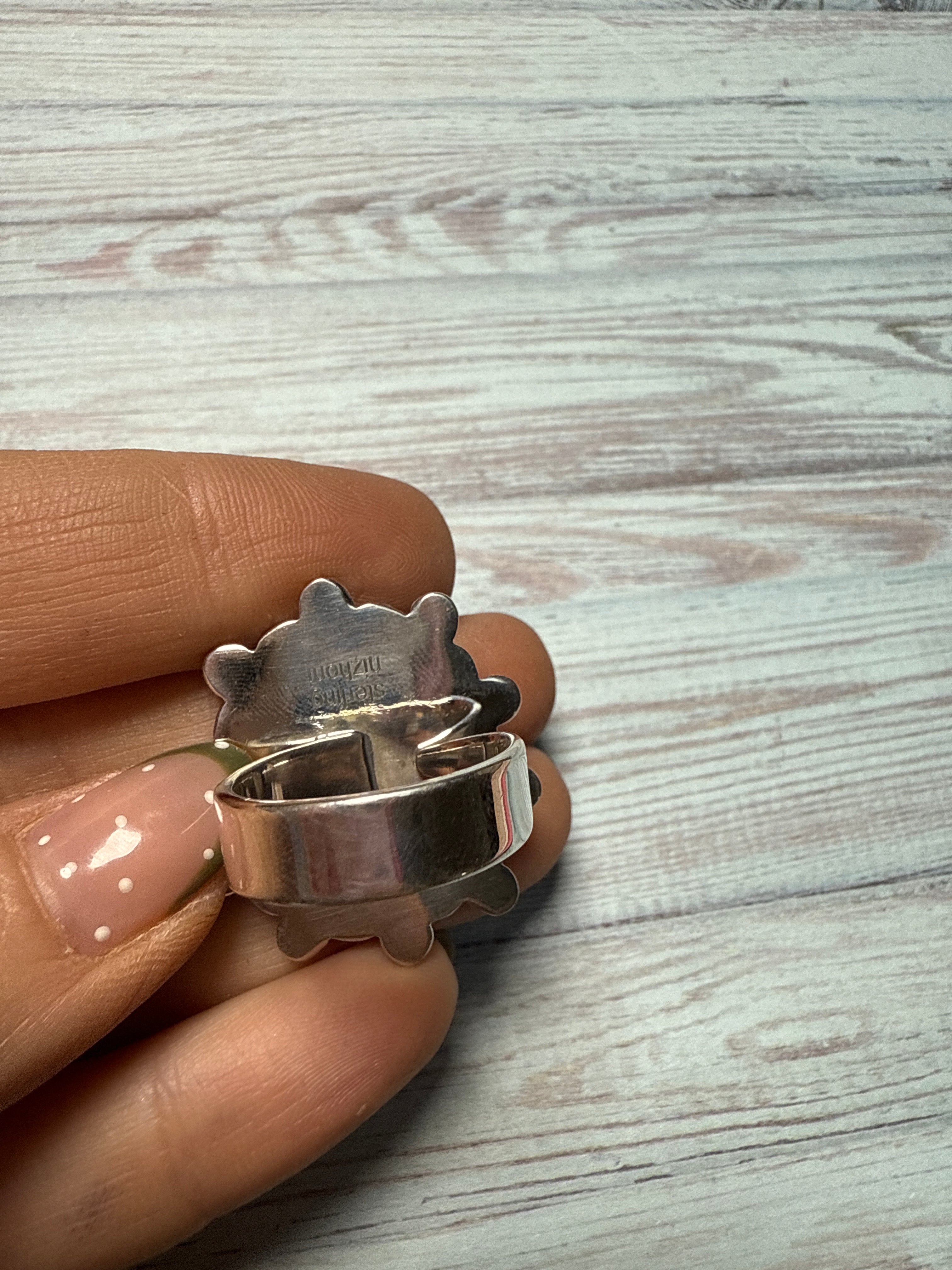 Handmade Turquoise Sterling Silver Adjustable Ring