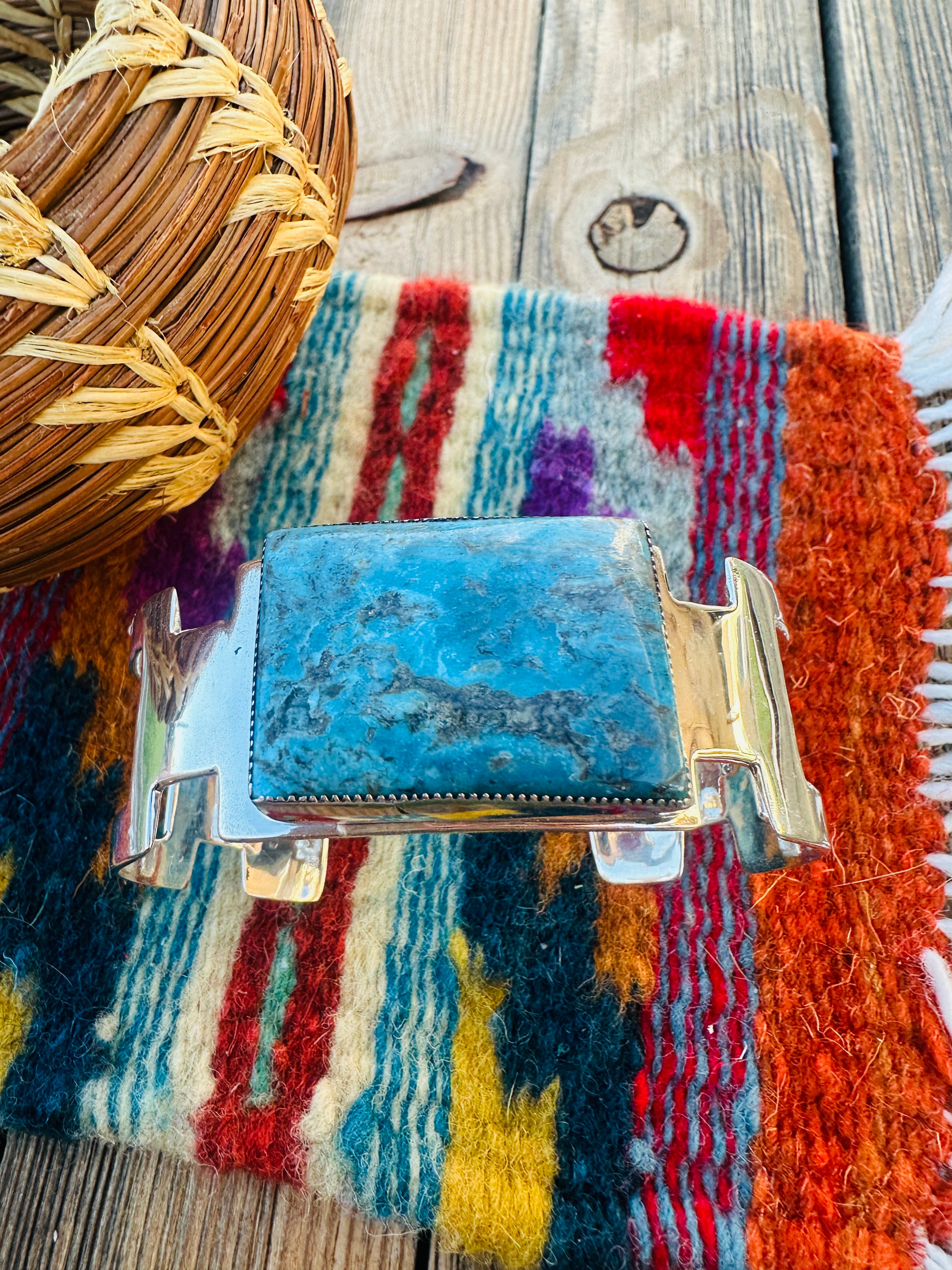 Handcrafted Sterling Silver & Turquoise Cuff Bracelet