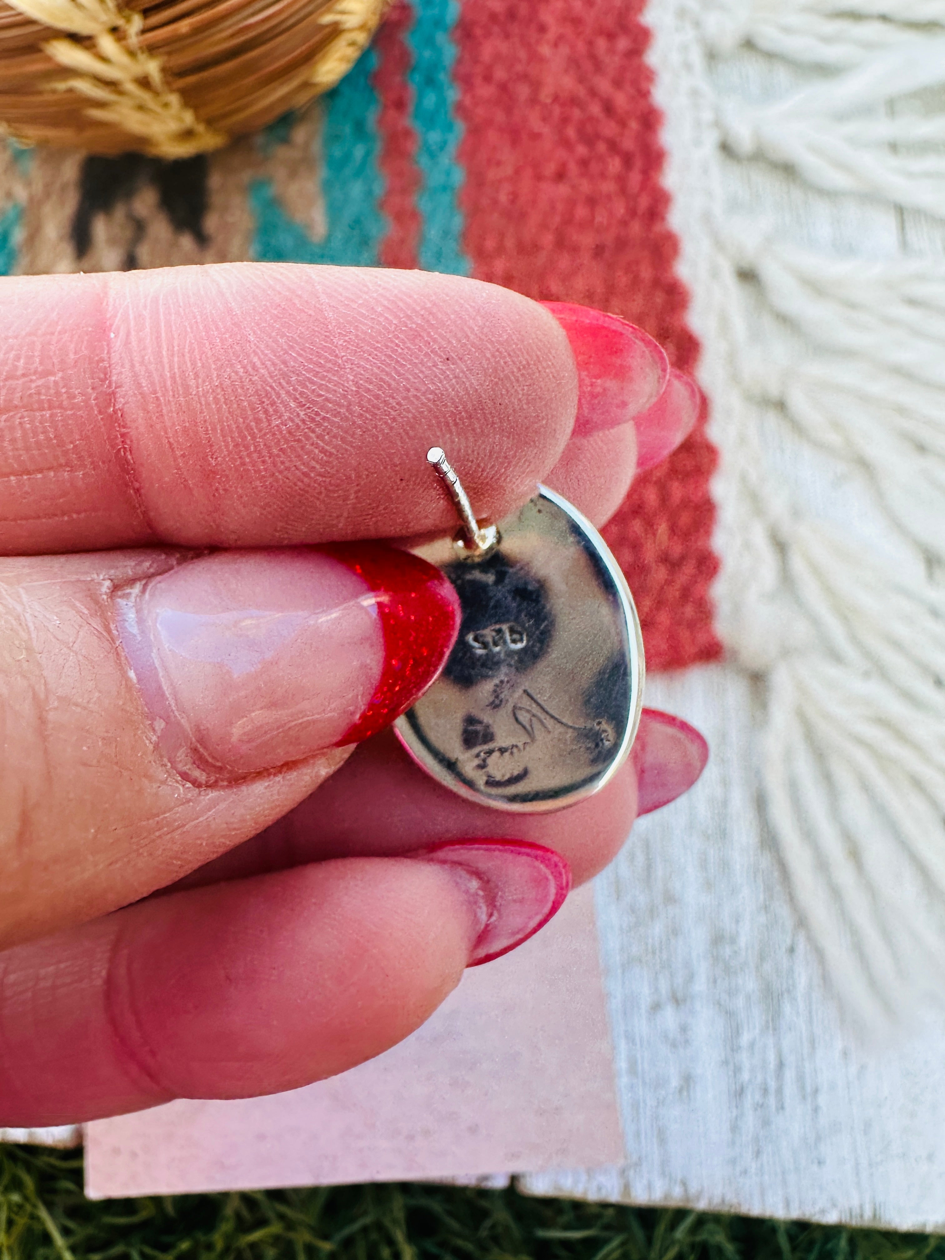 Handcrafted Sterling Silver & Turquoise Stud Earrings