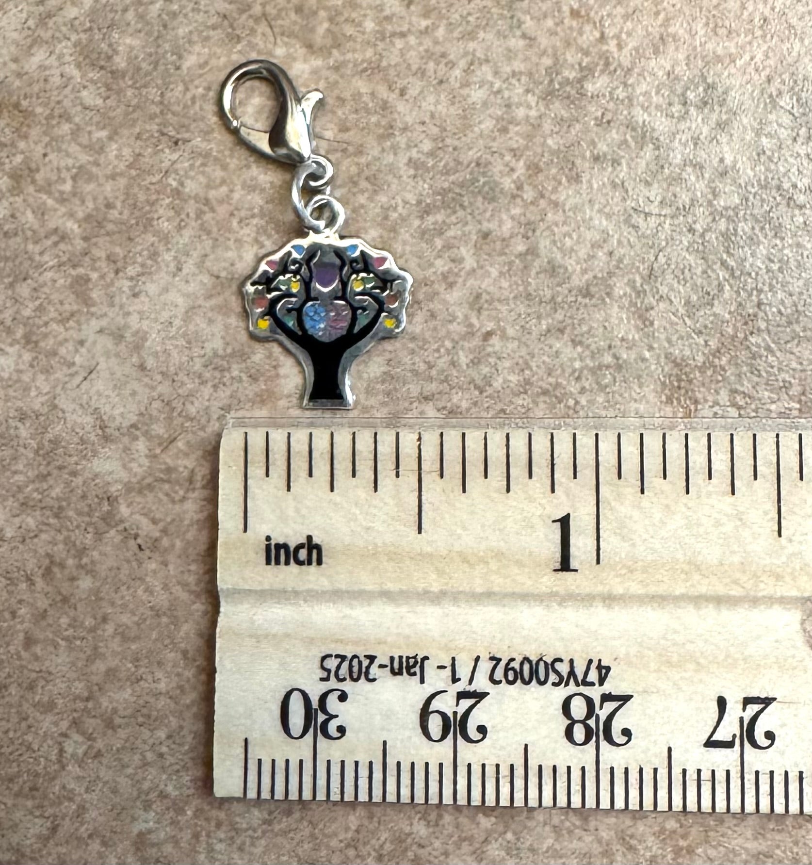 Multicolored Sterling Silver ￼Tree Charm