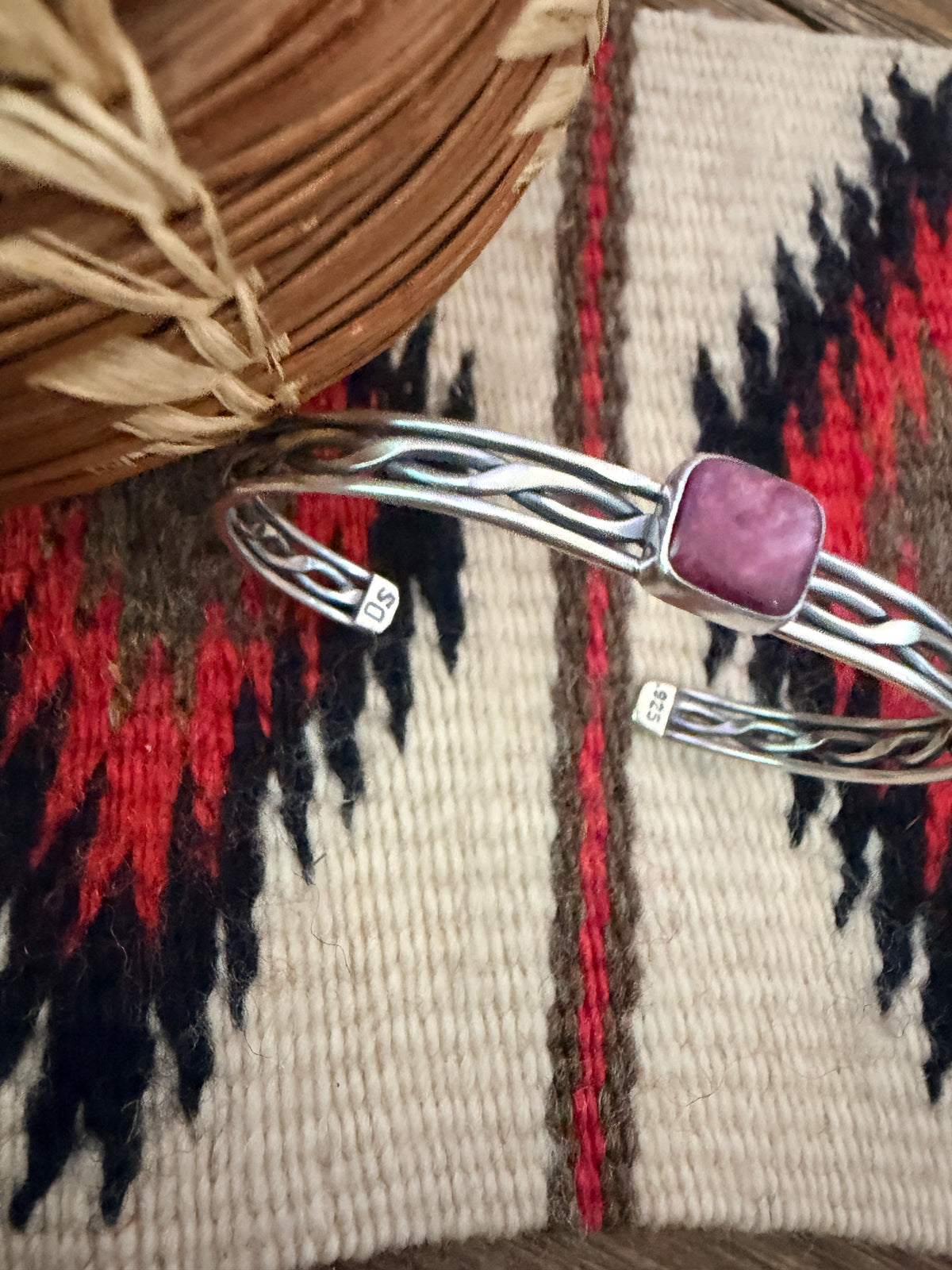 Handcrafted Purple Spiny & Sterling Silver Cuff Bracelet