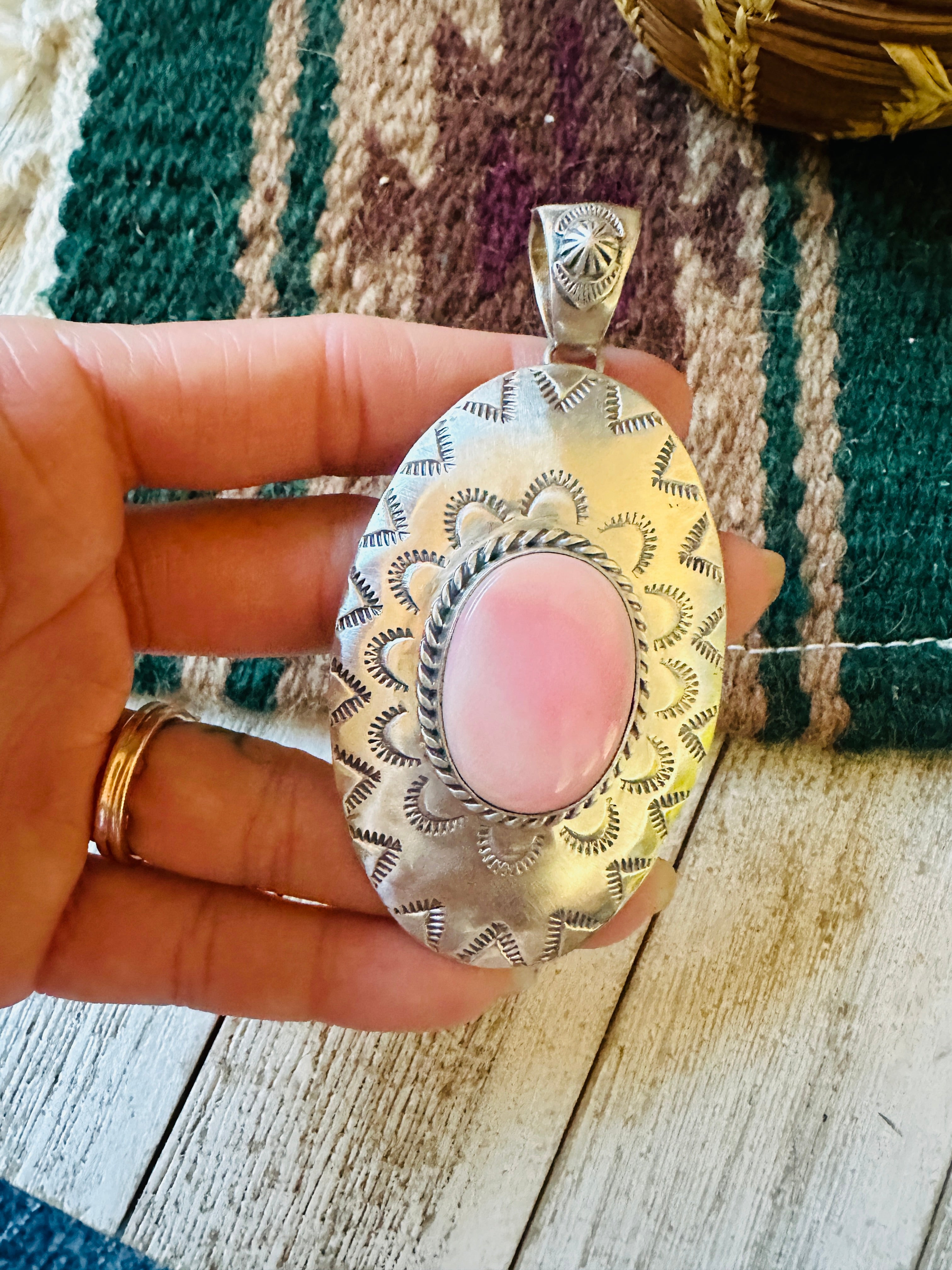 Sterling on sale Silver Pink shell Pendant