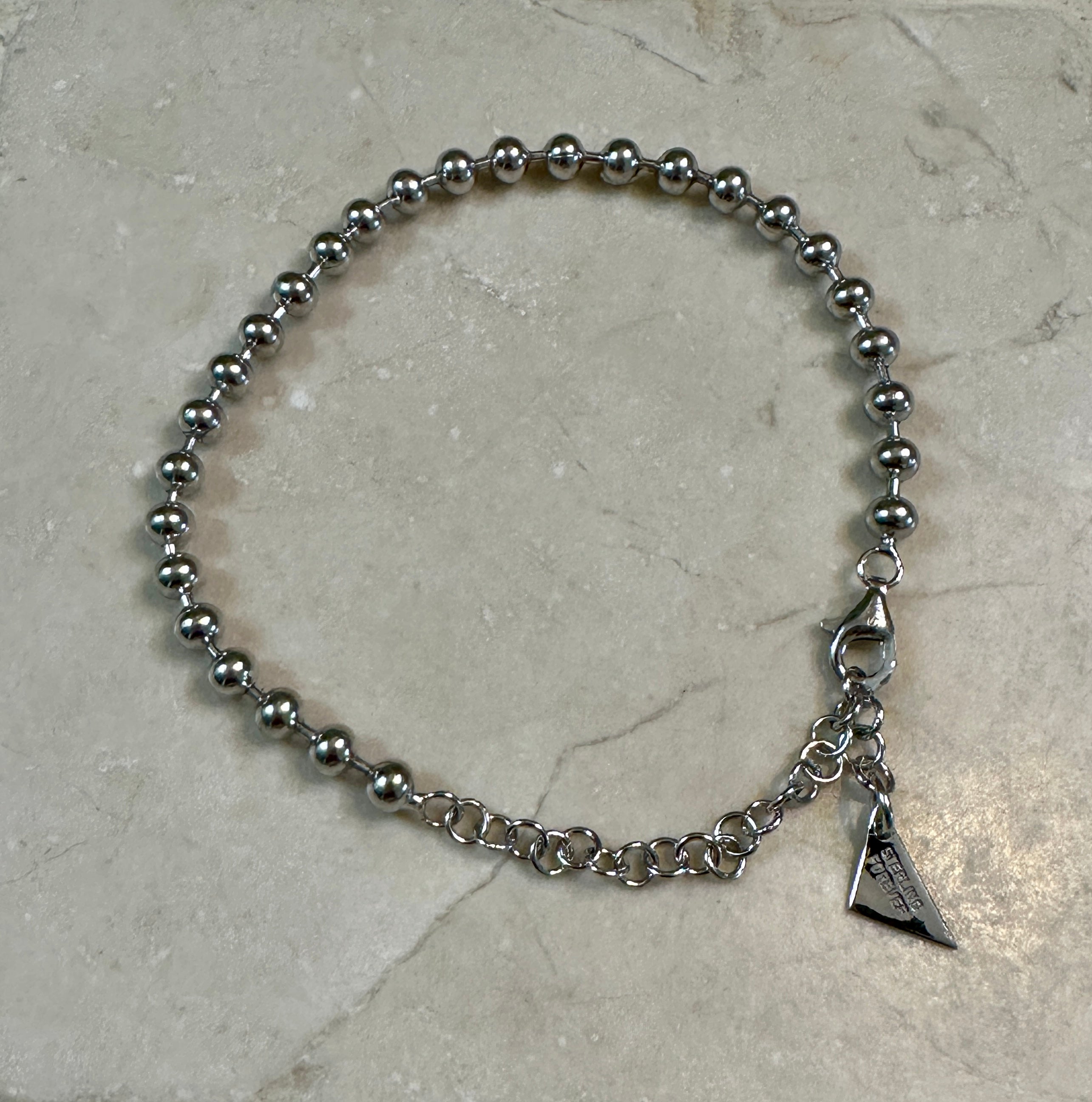 Sterling Silver Beaded Preston Bracelet