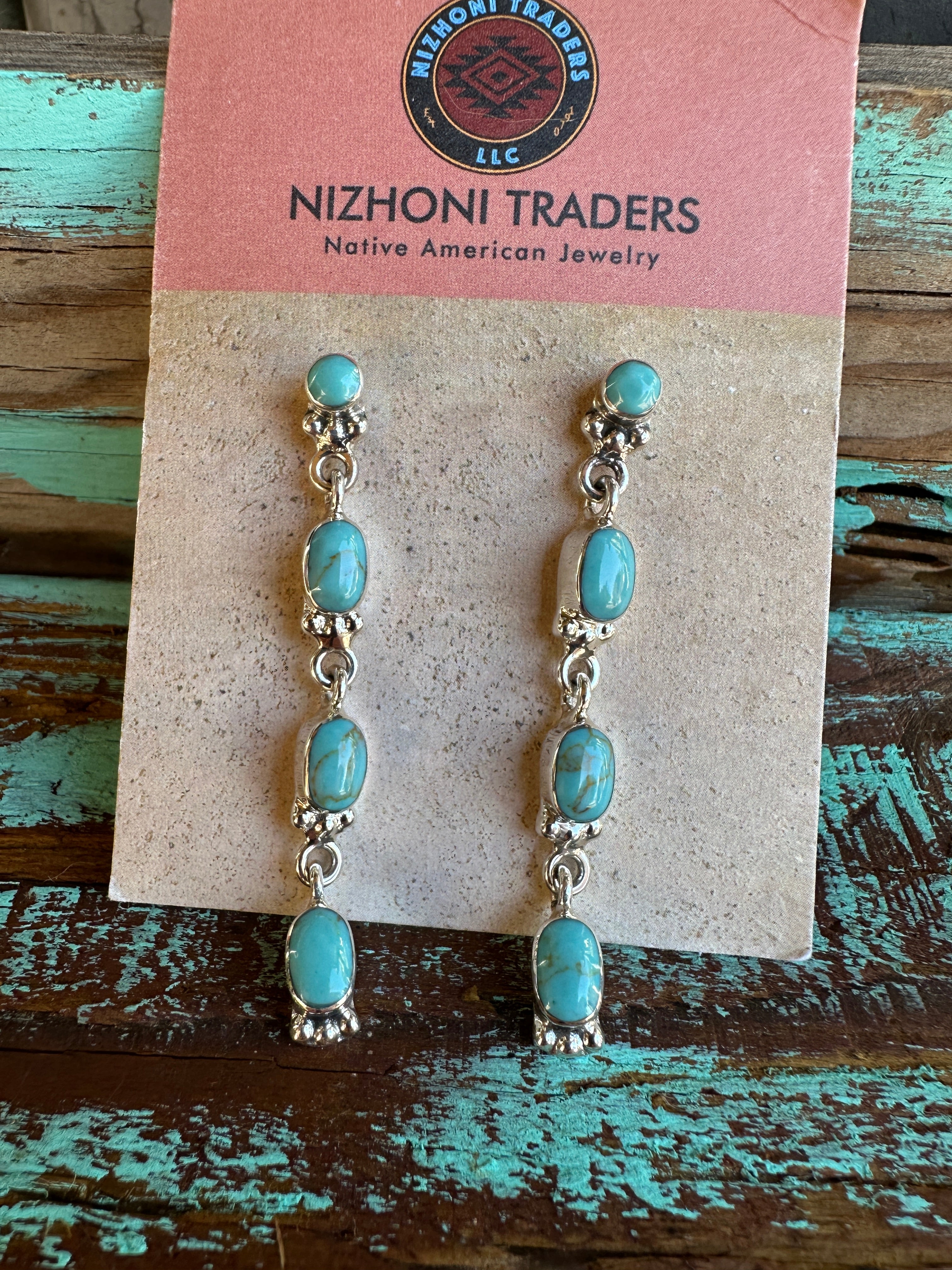 TURQUOISE RAINDROP EARRING ON POST