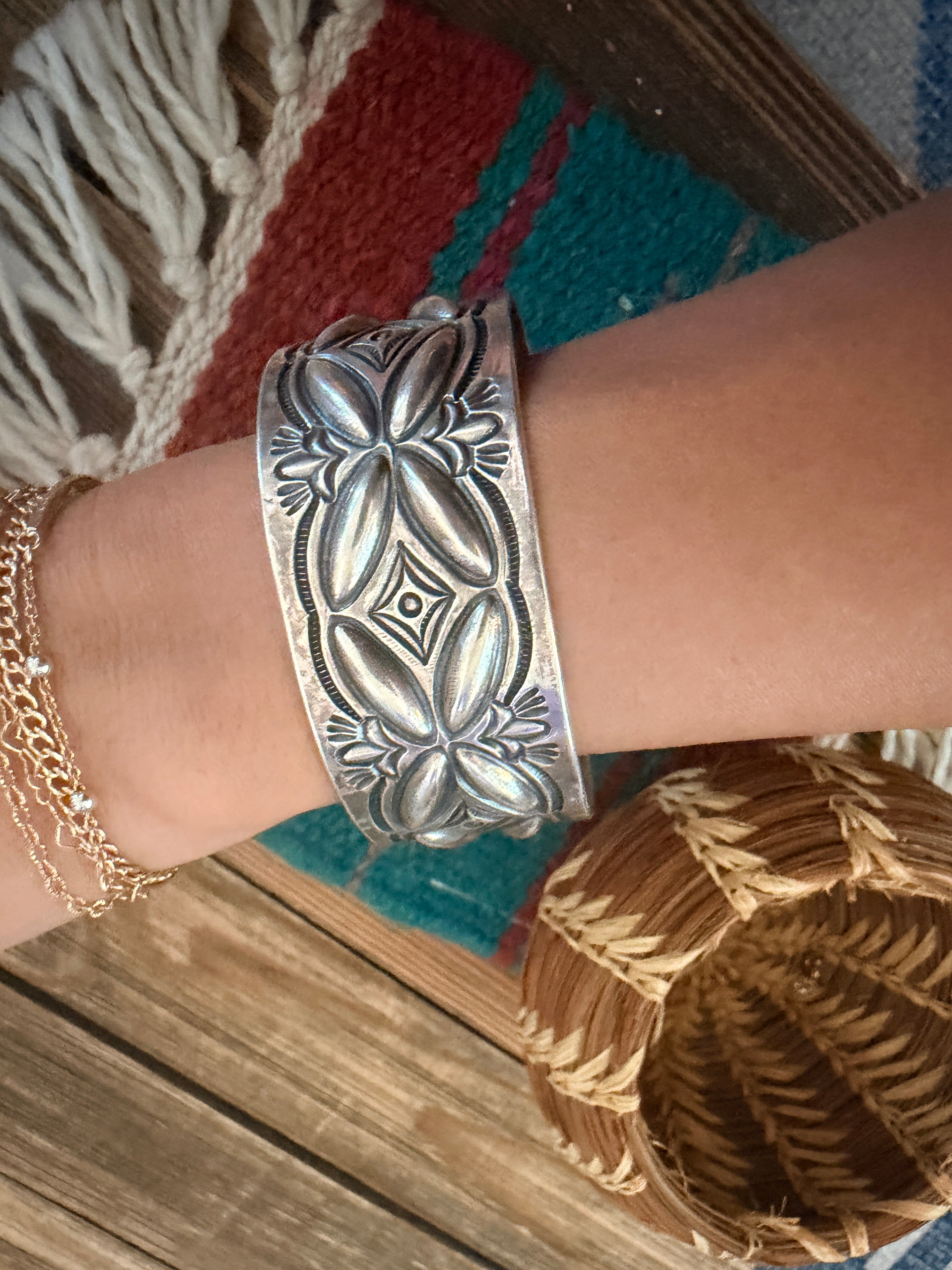 Handcrafted Sterling Silver Cuff Bracelet by Roland Dixson