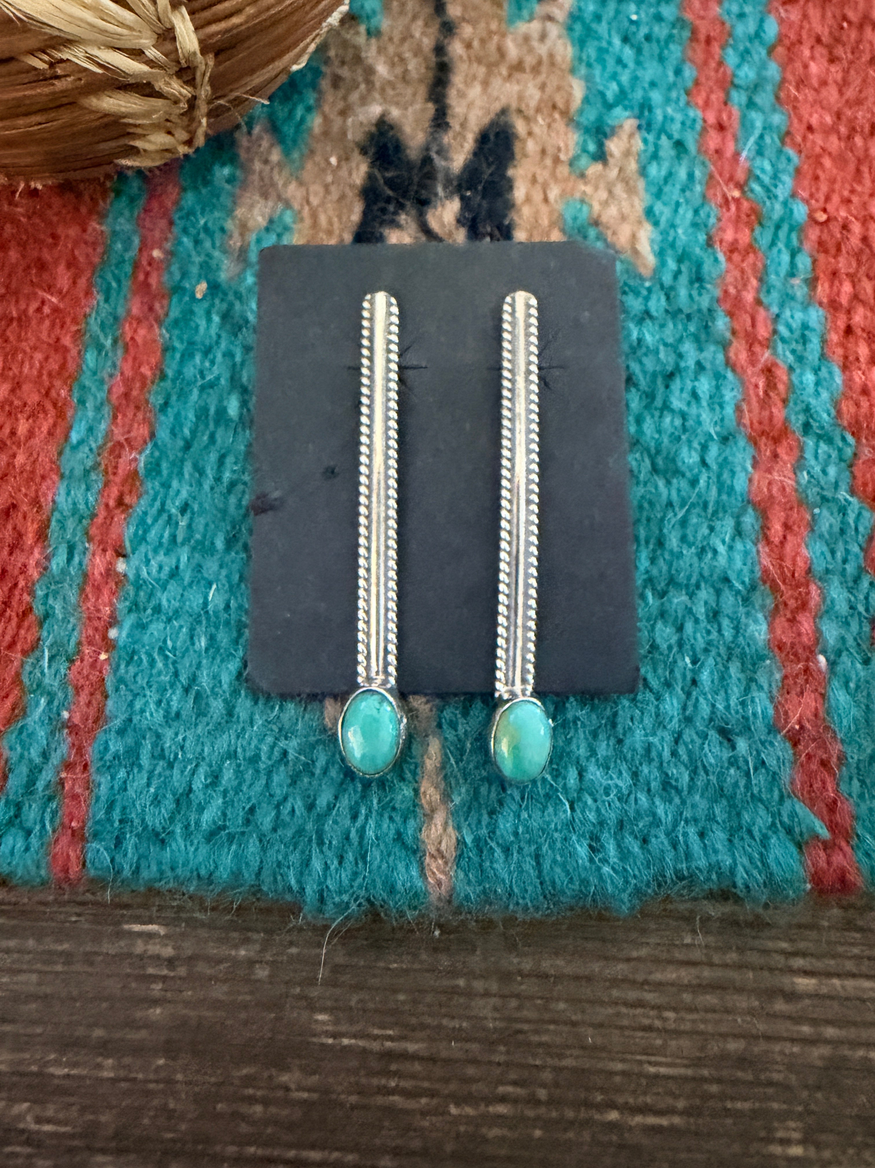 Handcrafted Turquoise & Sterling Silver Dangle Earrings