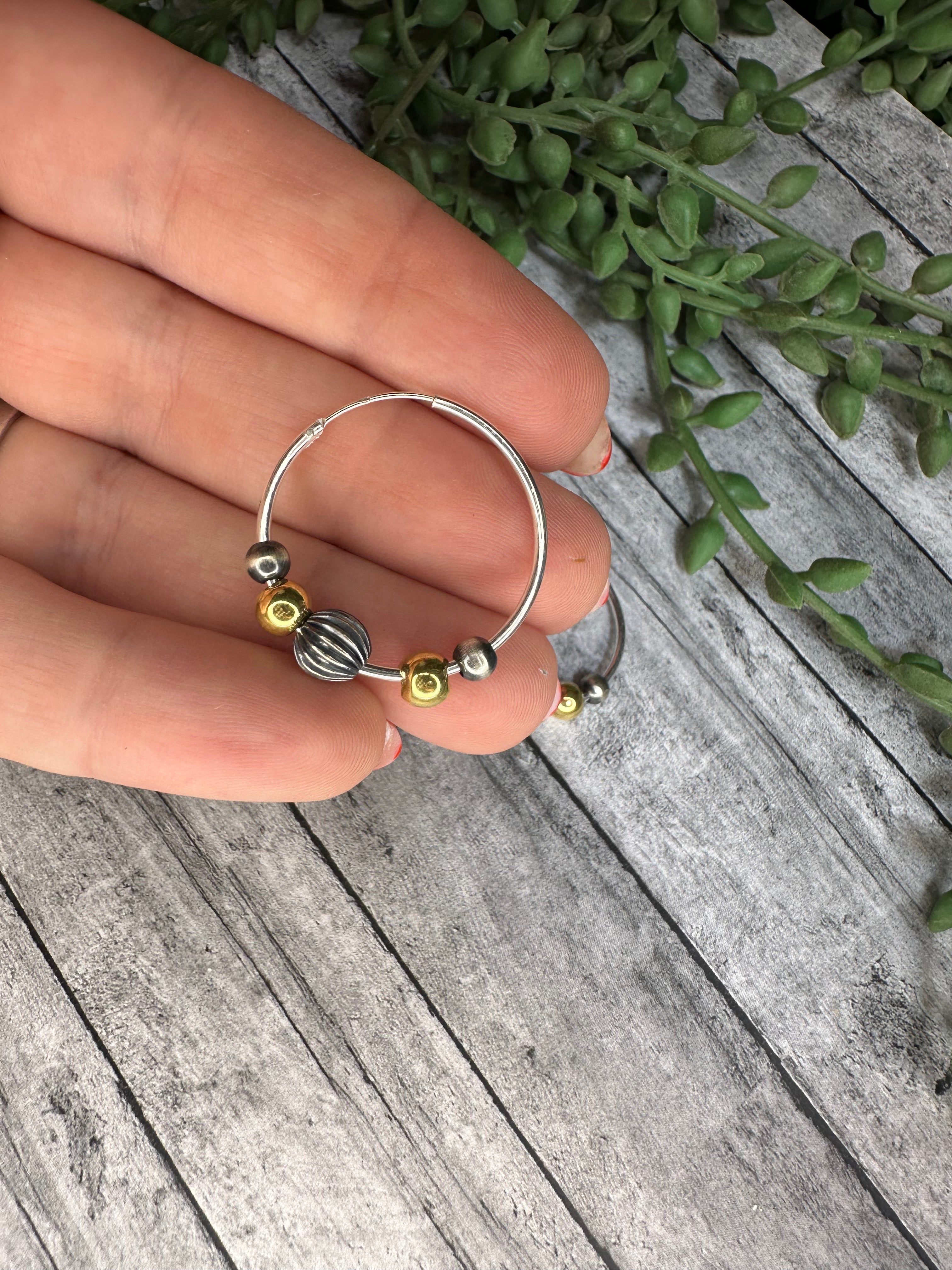 Handmade Sterling Silver Gold Plated Hoop Earrings