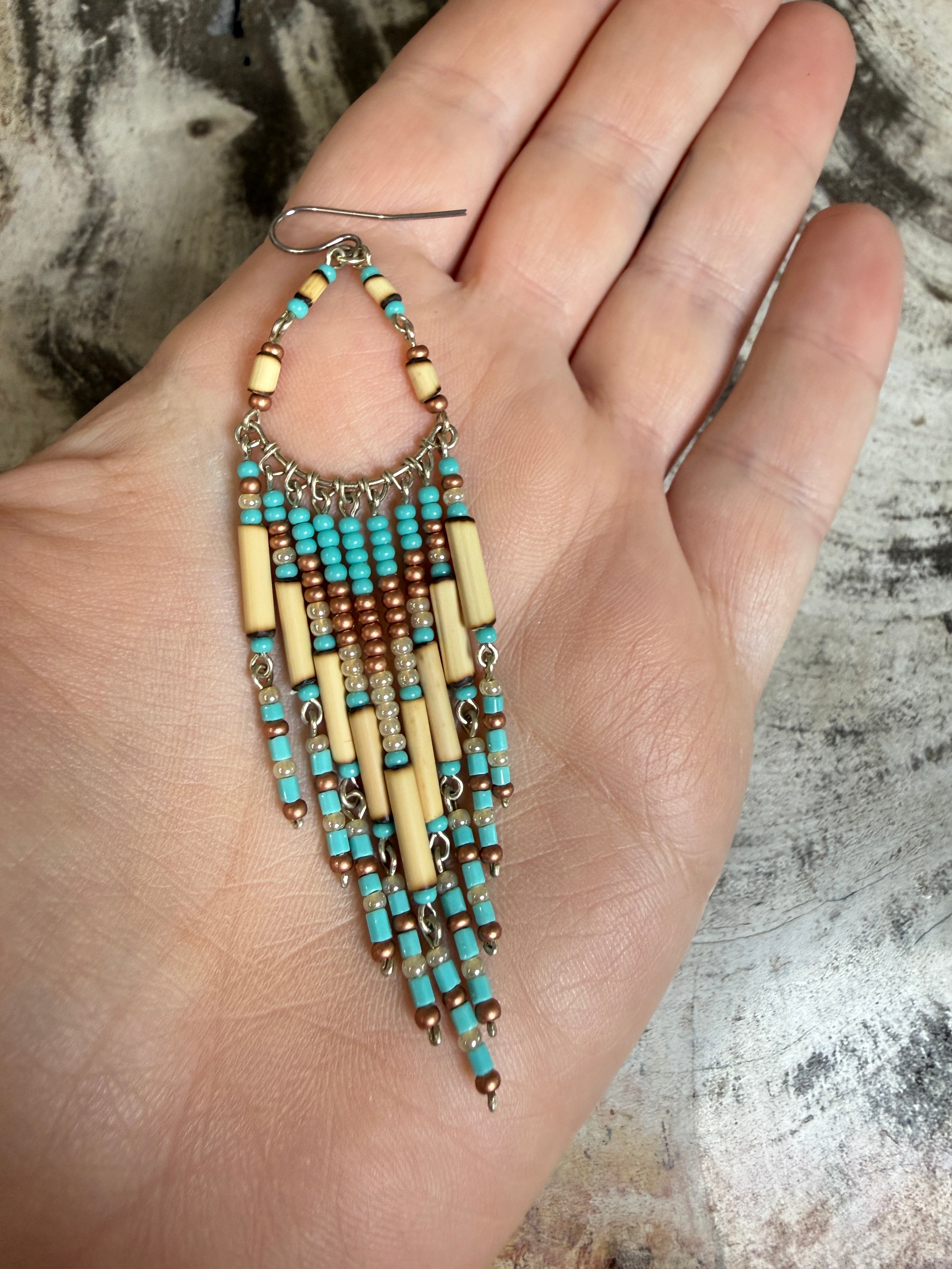 “The Golden Collection”  Moonlit Handmade Multi Color Beaded Earrings