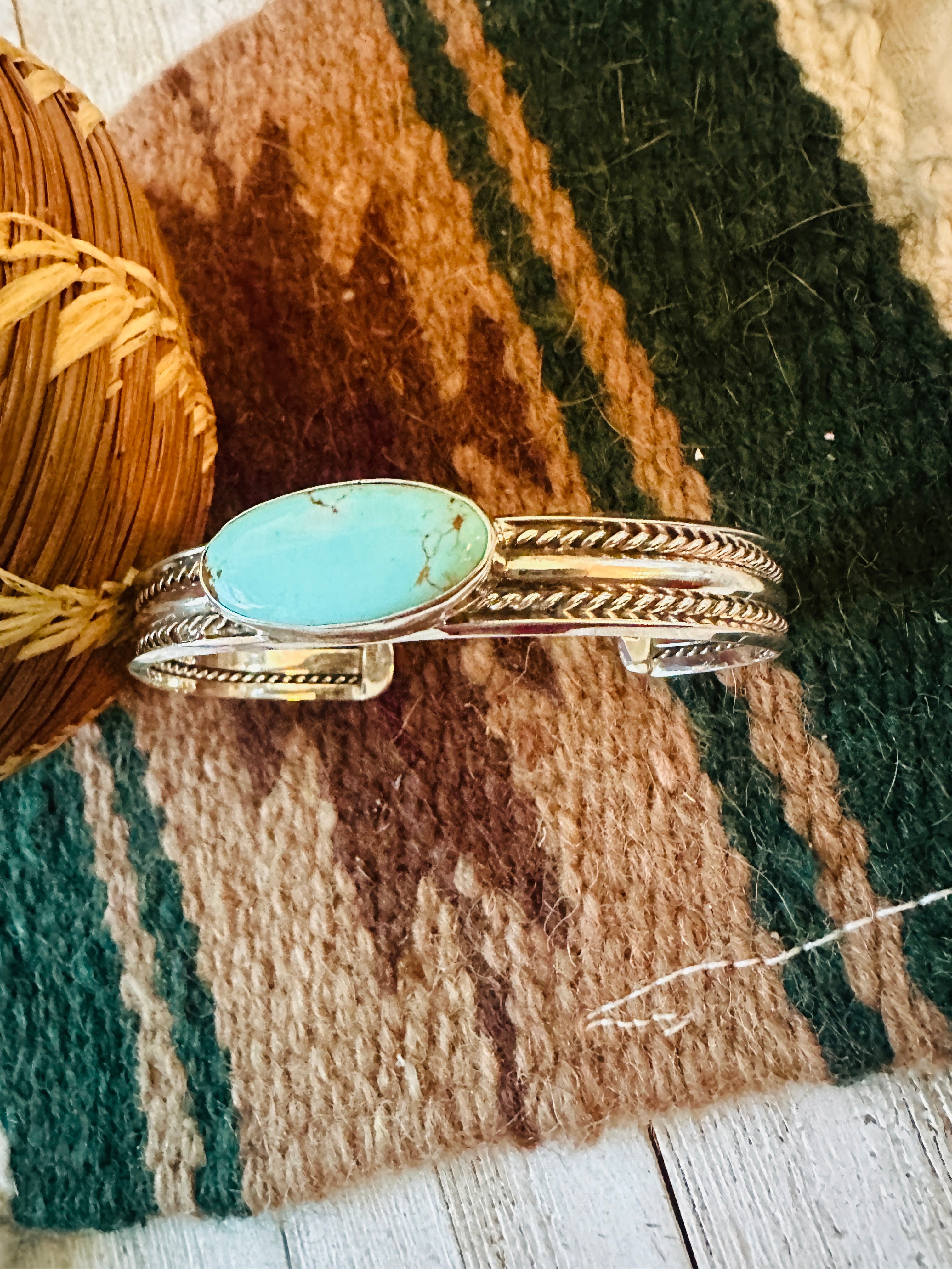 Navajo Turquoise & Sterling Silver Cuff Bracelet