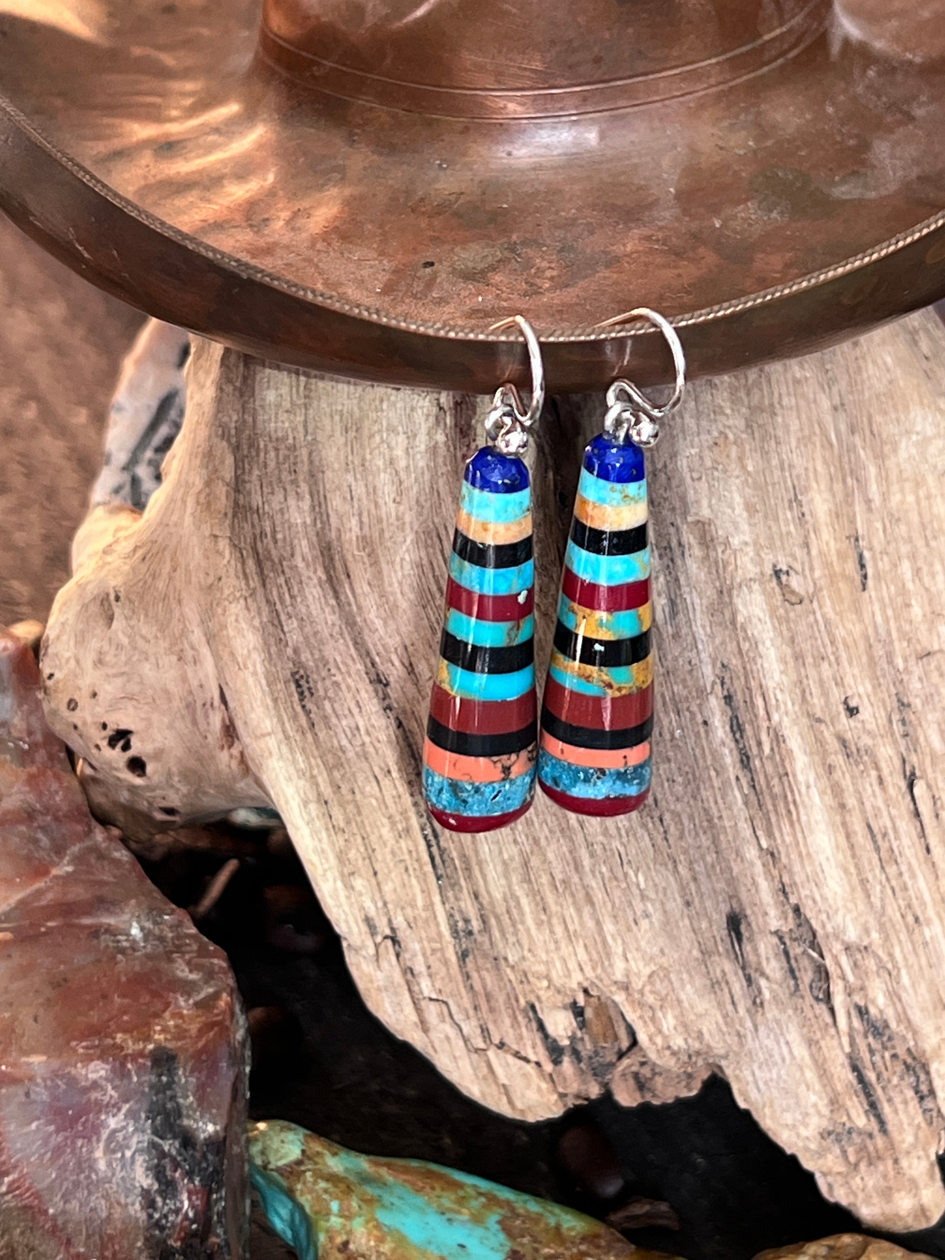 Santo Domingo Layered Multistone Earrings by Ronald Chavez, Stacked Gems #6