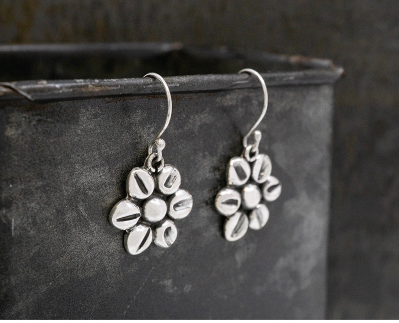 Mexican Flower Earrings on Hook