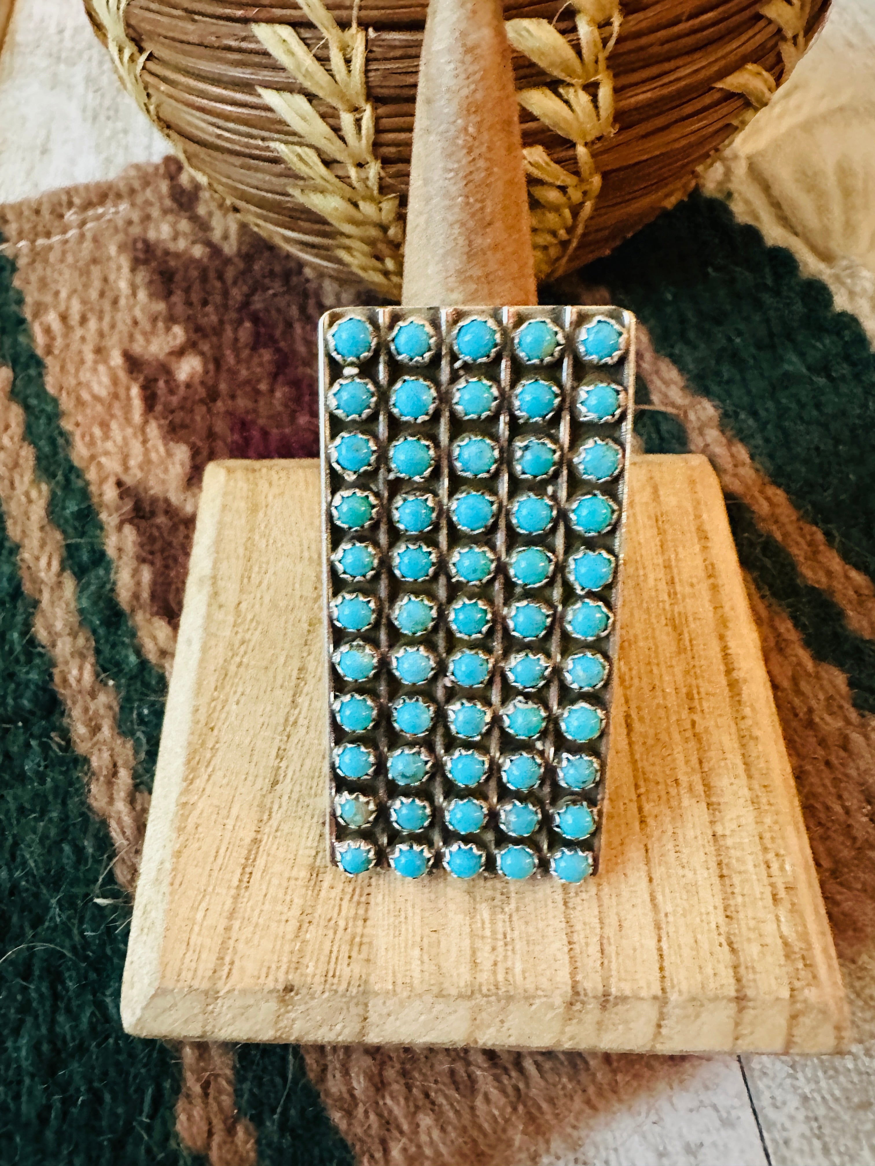 Navajo Sterling Silver & Turquoise Snake Eye Ring