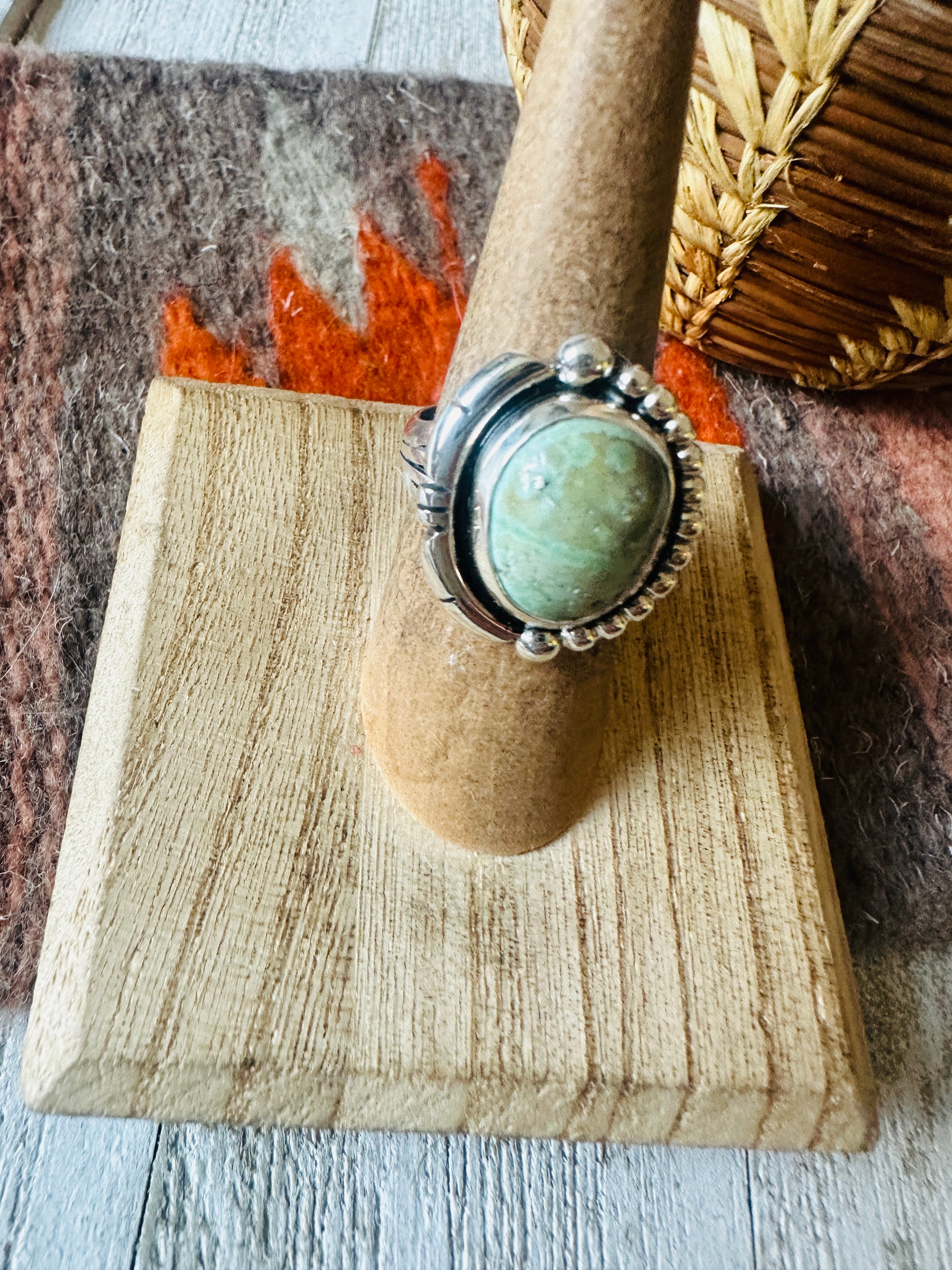 Navajo Turquoise & Sterling Silver Ring Size 6