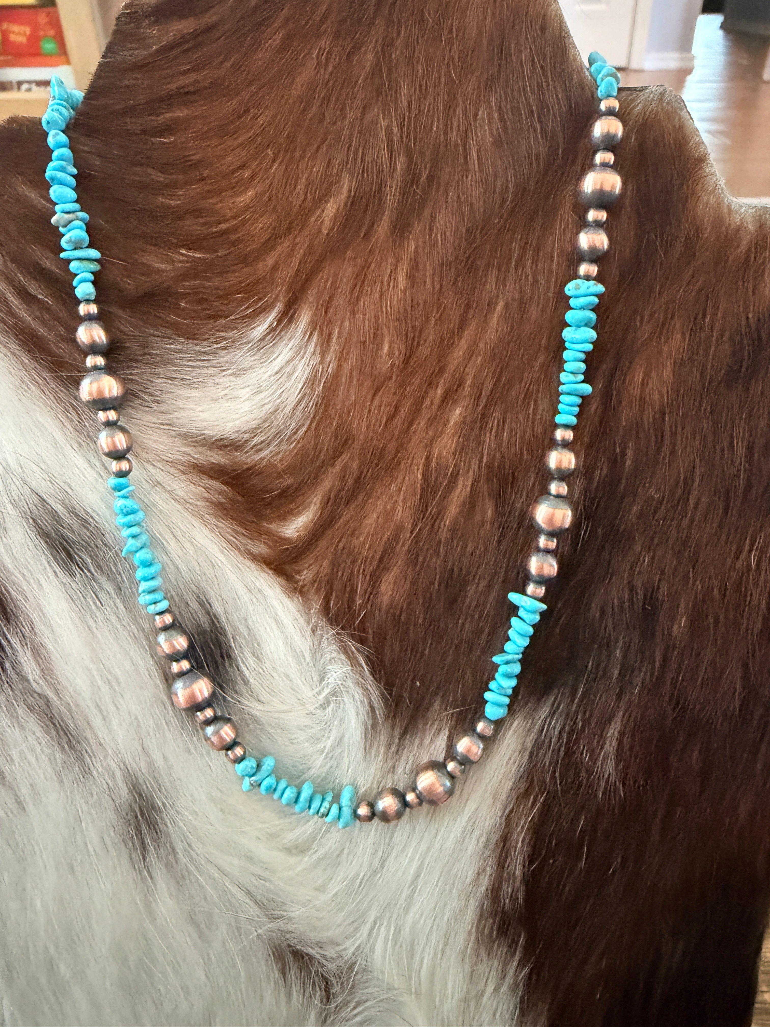 Handcrafted Turquoise & Copper Beaded Necklace