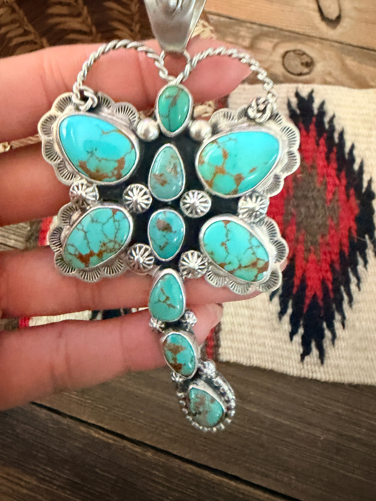 Handcrafted Sterling Silver & Turquoise Dragonfly Pendant by Alice McShirley